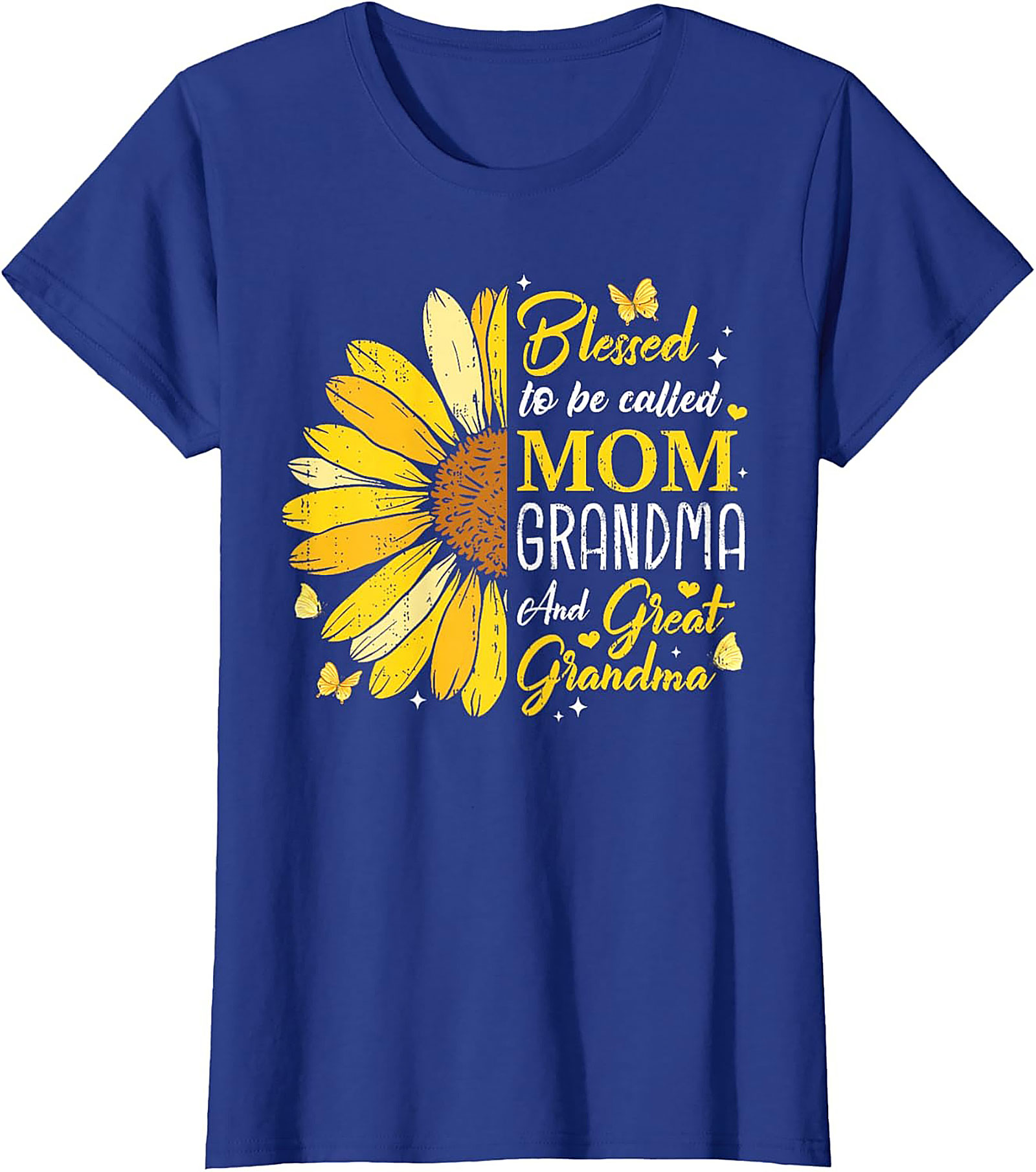  Blessed Mom Grandma Great Grandma Sunflower T-shirt Gift