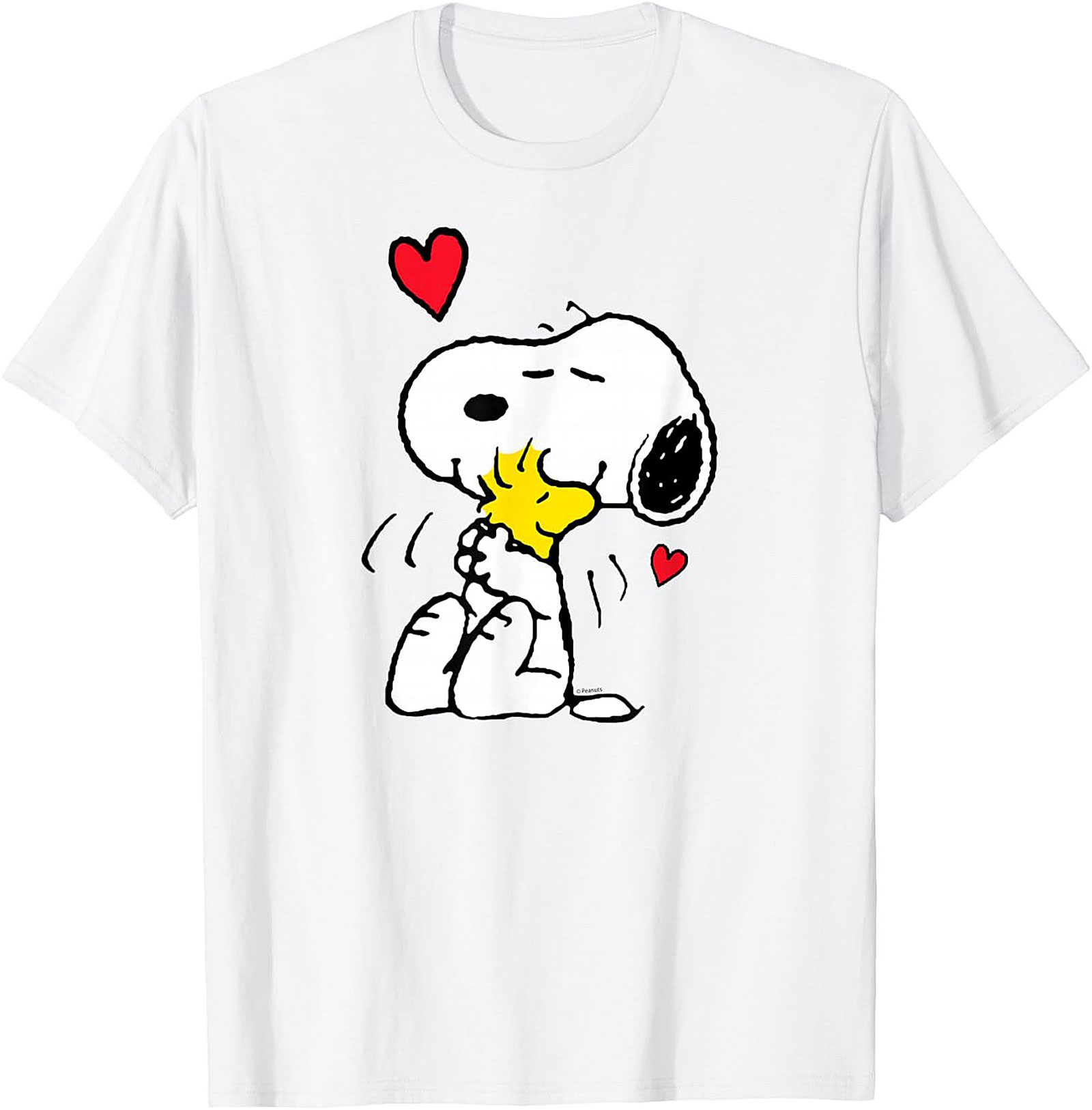 Snoopy Woodstock Hug Graphic Tee Soft Cotton Unisex Shirt