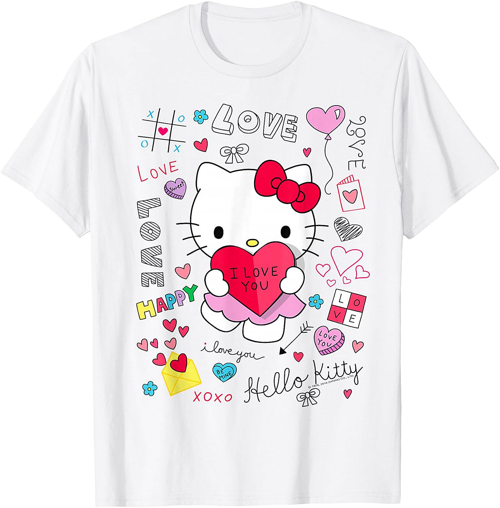 Hello Love Heart T-Shirt Cute Kawaii Graphic Tee