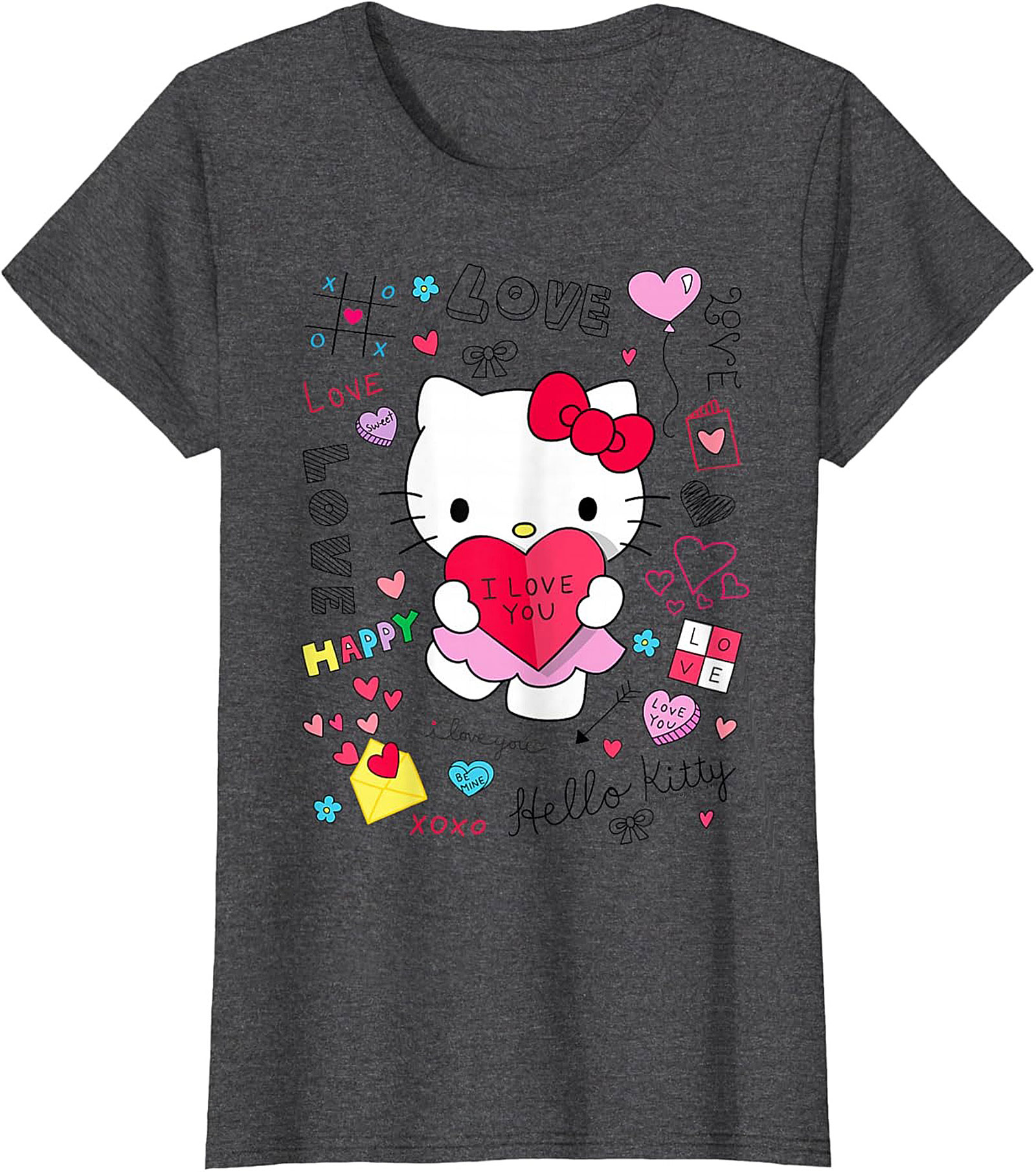 Hello Love Heart T-Shirt Cute Kawaii Graphic Tee
