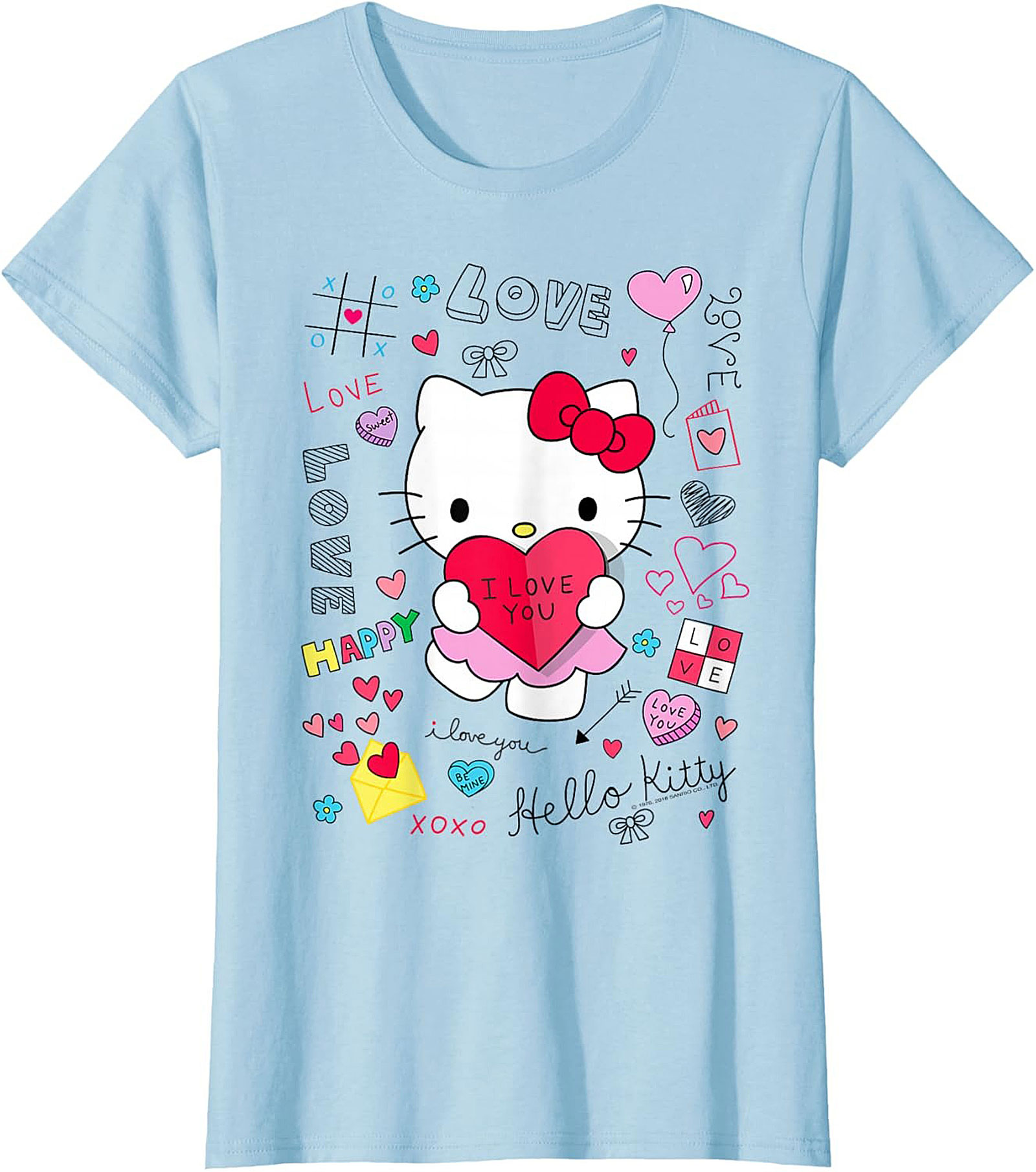 Hello Love Heart T-Shirt Cute Kawaii Graphic Tee