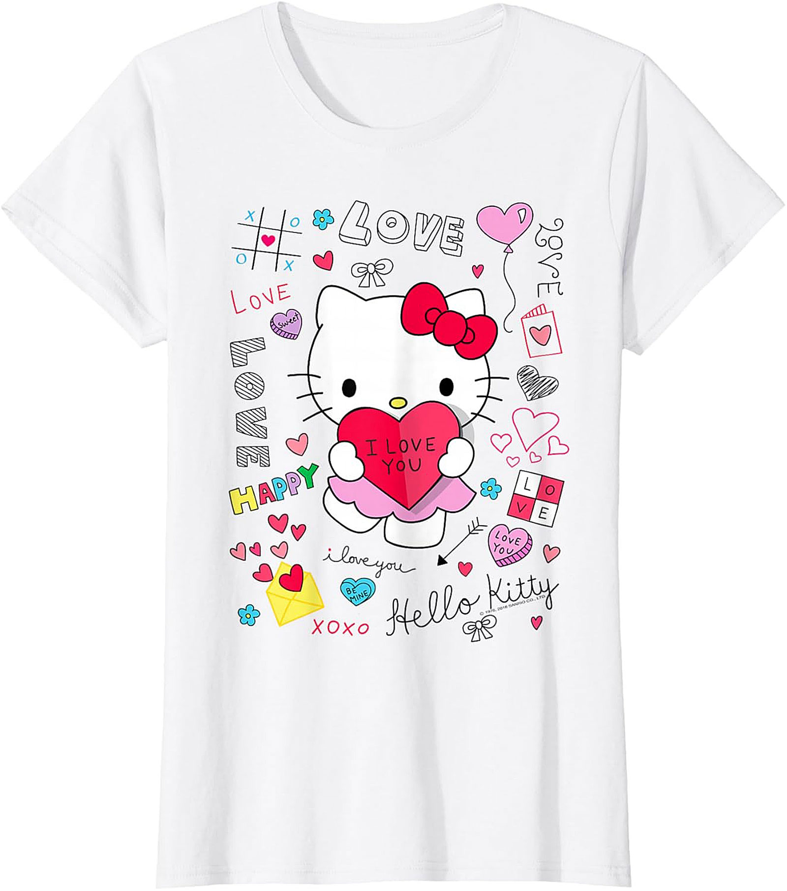 Hello Love Heart T-Shirt Cute Kawaii Graphic Tee