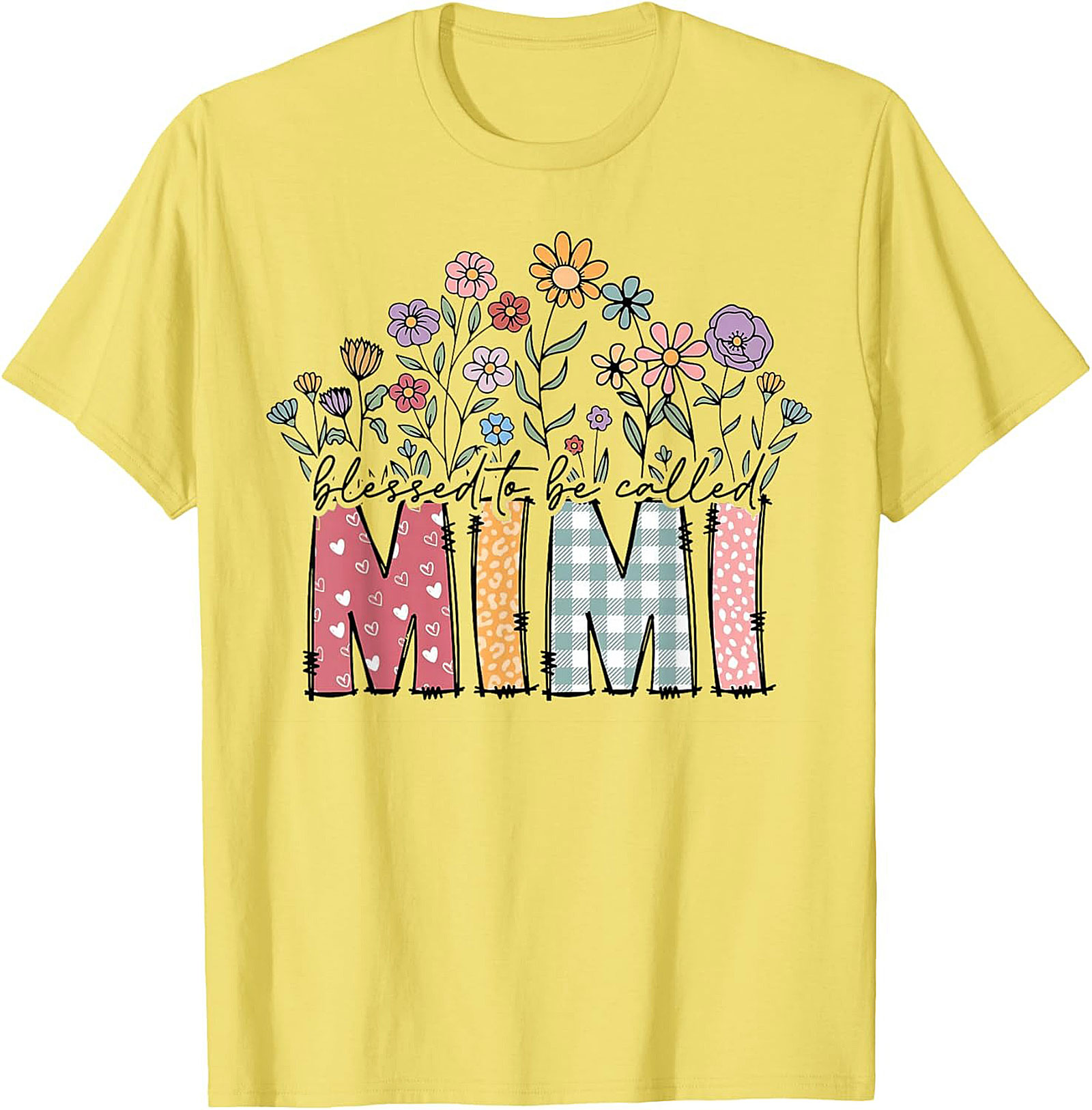 Blessed Mimi T-Shirt Floral Grandma Gift Tee Soft Cotton