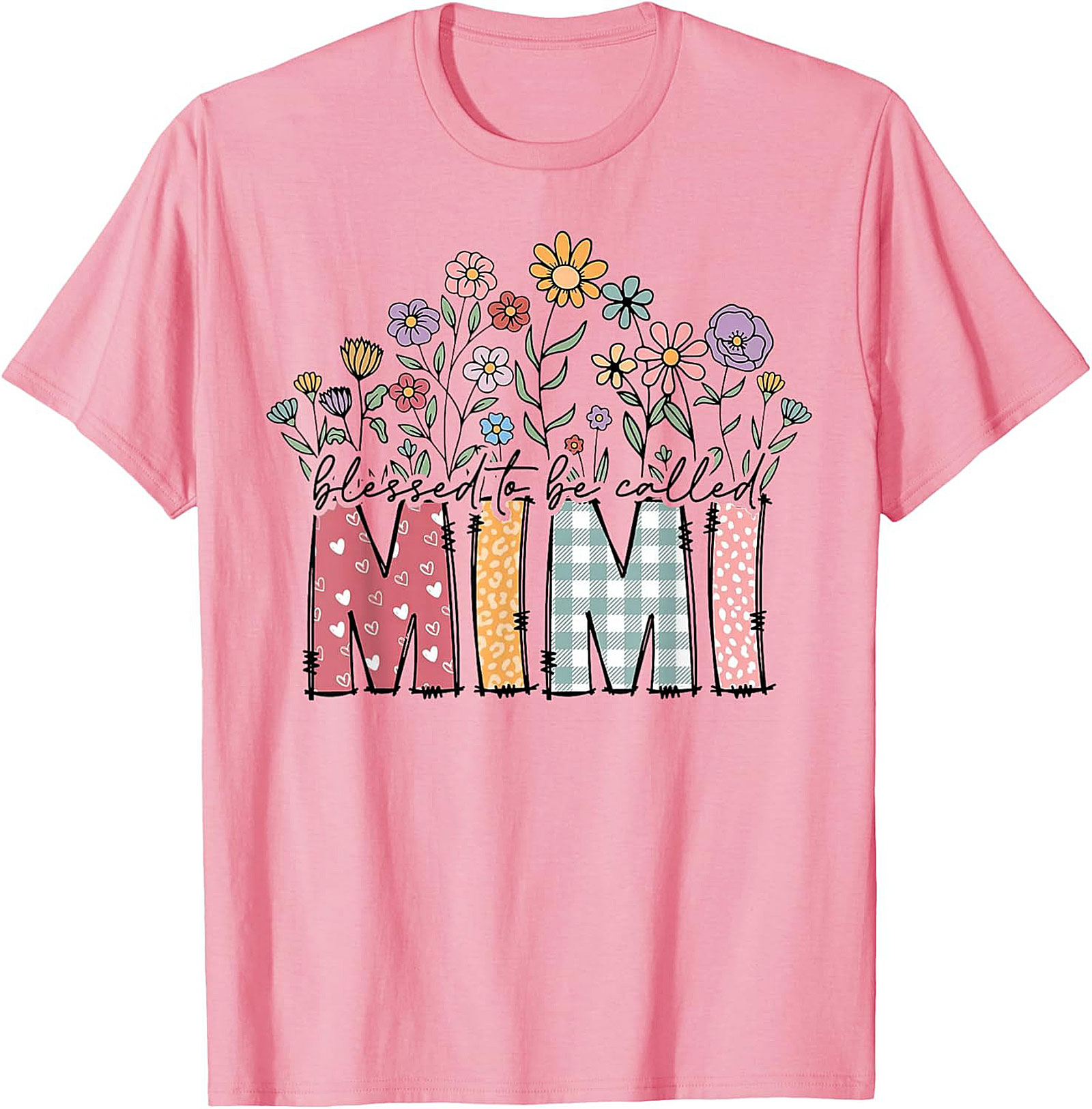 Blessed Mimi T-Shirt Floral Grandma Gift Tee Soft Cotton