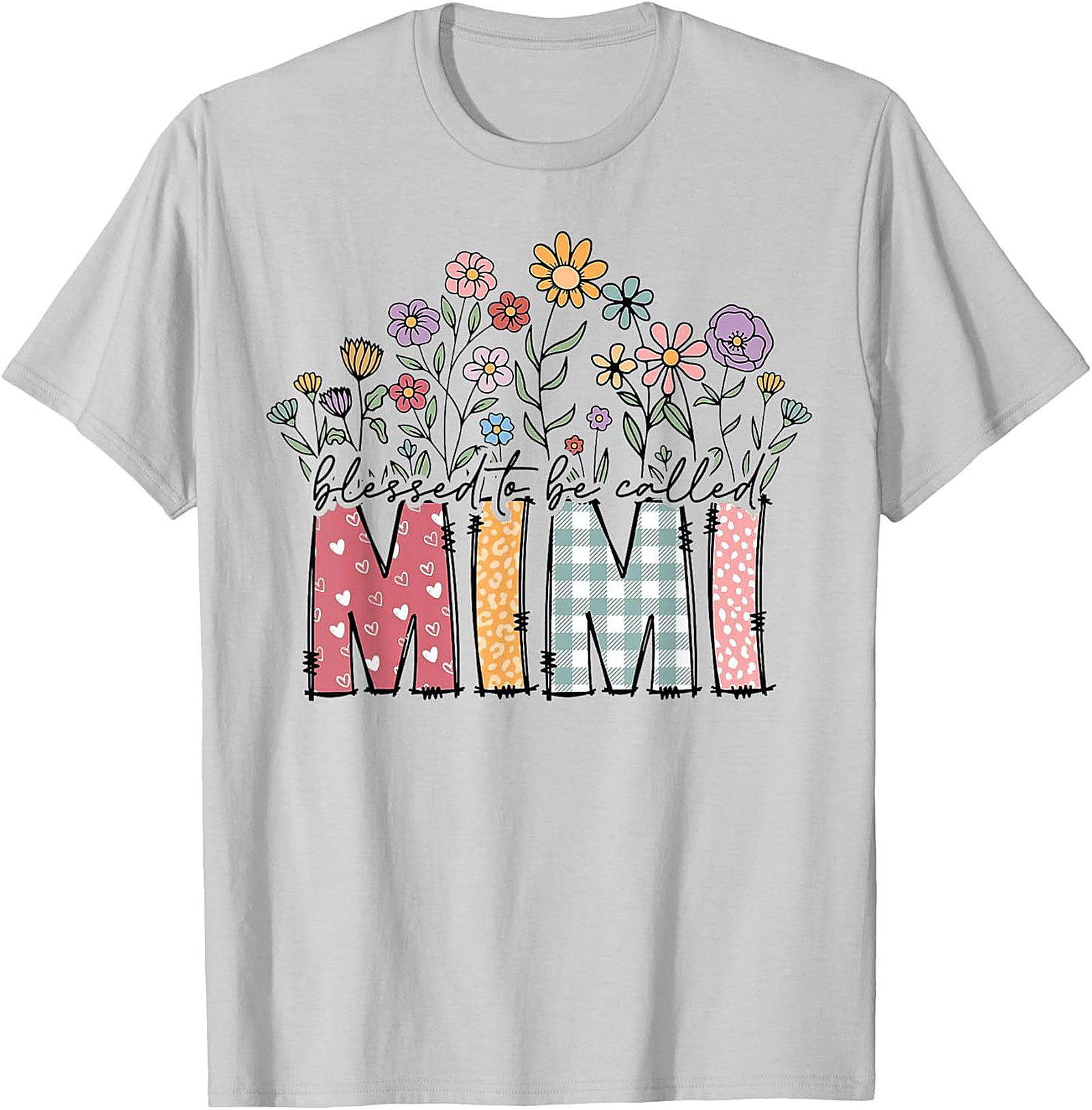 Blessed Mimi T-Shirt Floral Grandma Gift Tee Soft Cotton