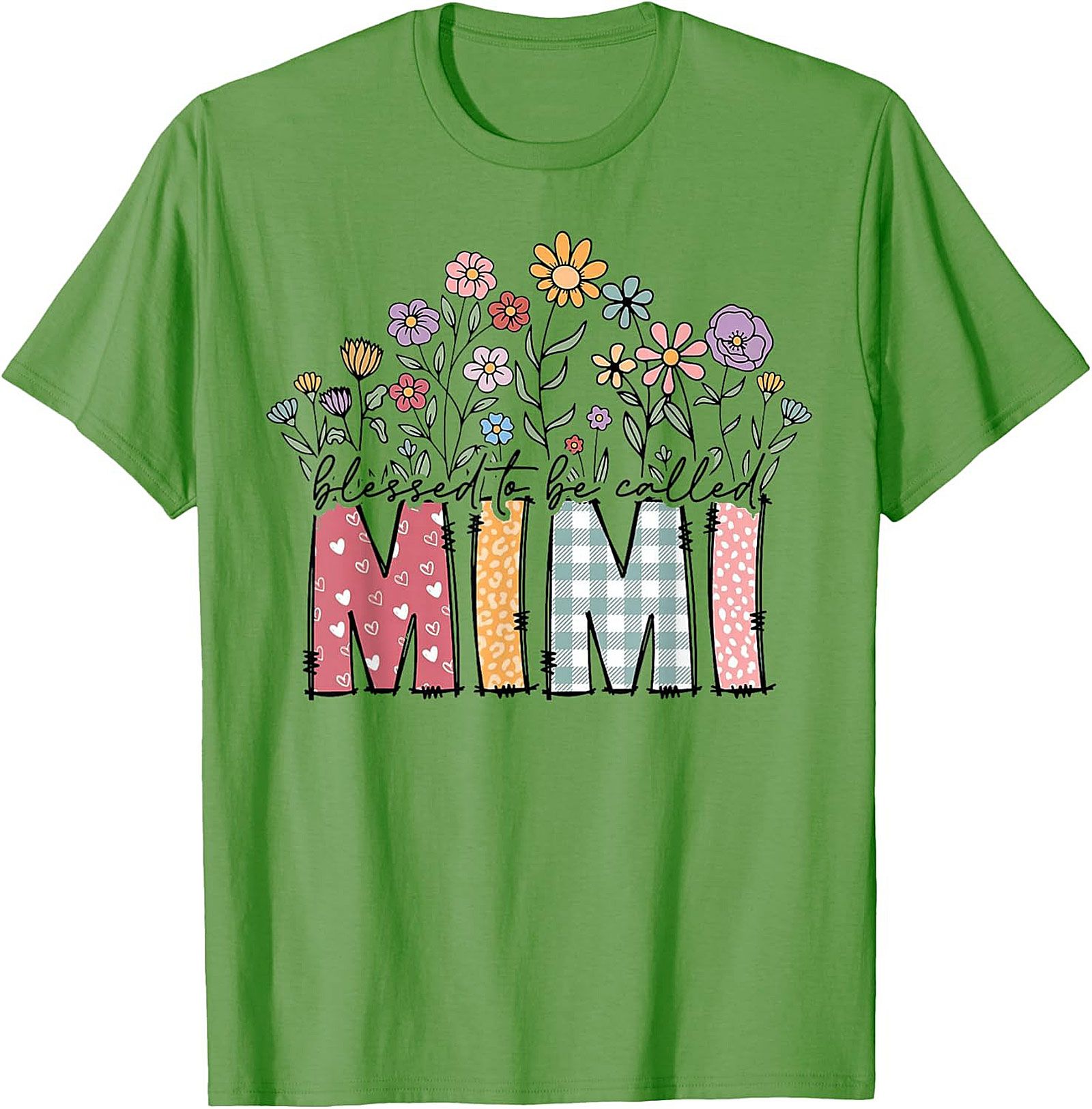 Blessed Mimi T-Shirt Floral Grandma Gift Tee Soft Cotton
