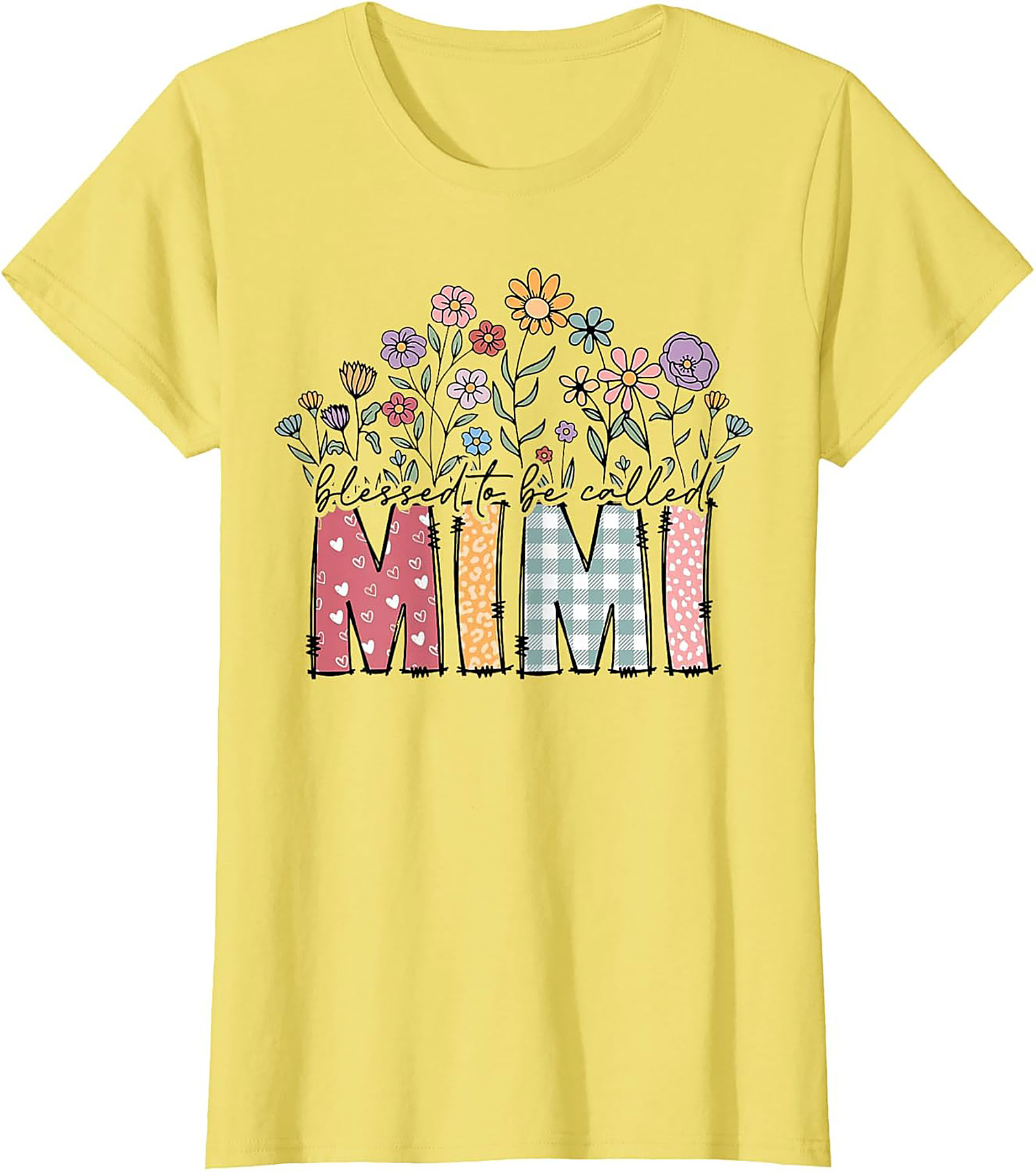 Blessed Mimi T-Shirt Floral Grandma Gift Tee Soft Cotton