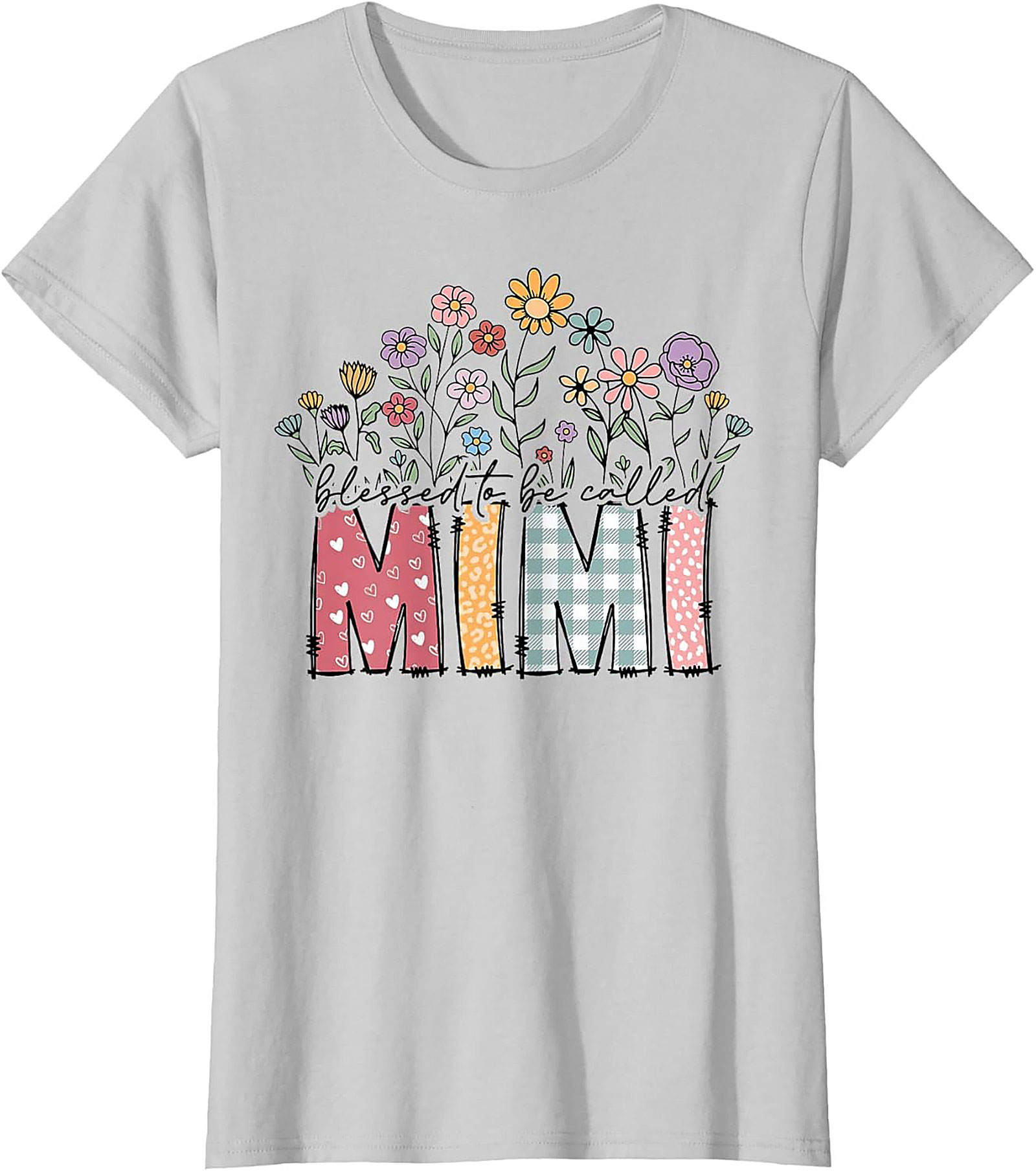 Blessed Mimi T-Shirt Floral Grandma Gift Tee Soft Cotton