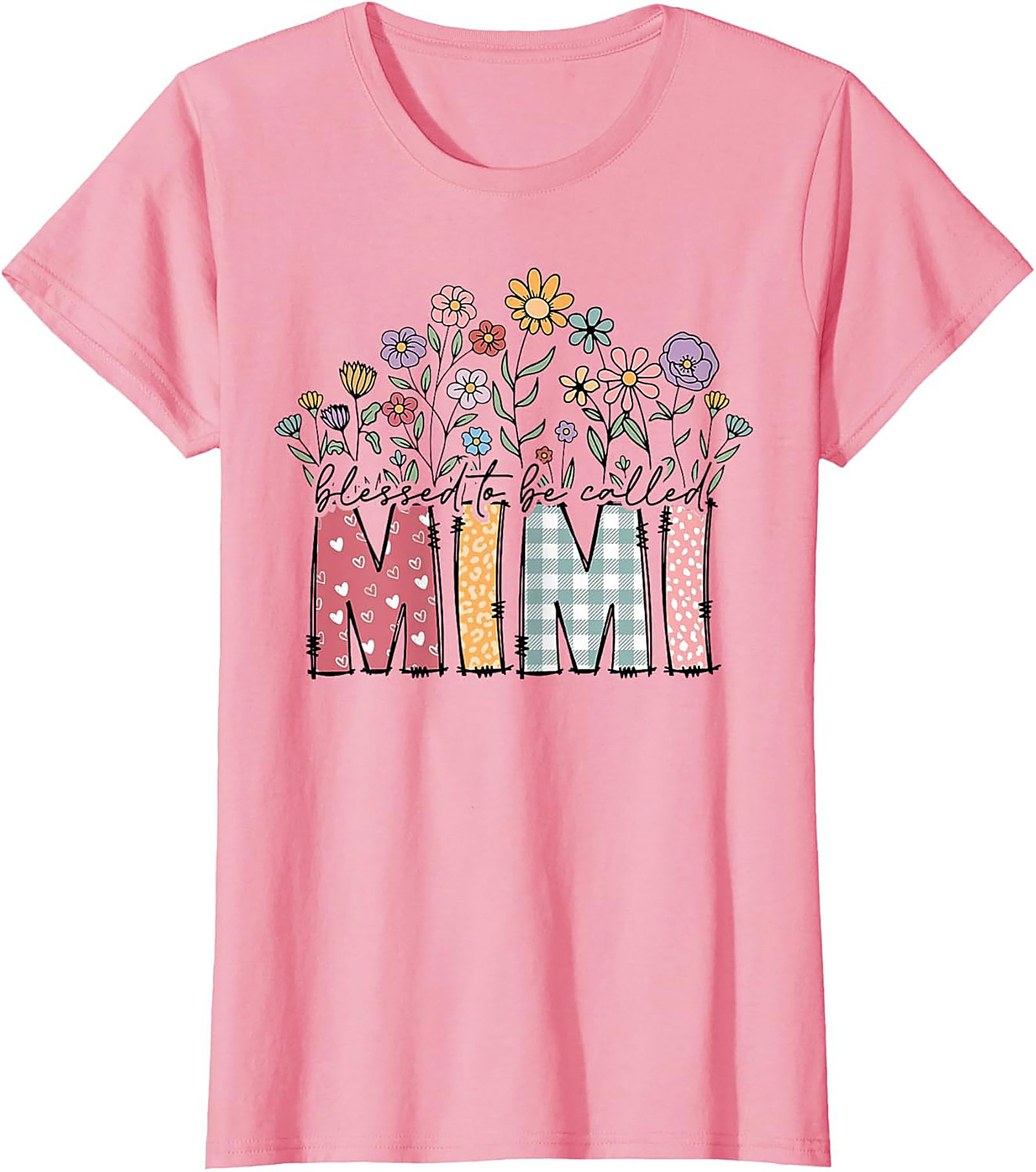 Blessed Mimi T-Shirt Floral Grandma Gift Tee Soft Cotton