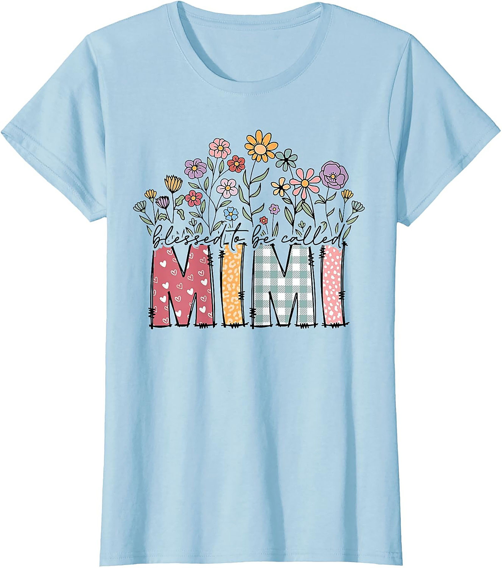Blessed Mimi T-Shirt Floral Grandma Gift Tee Soft Cotton