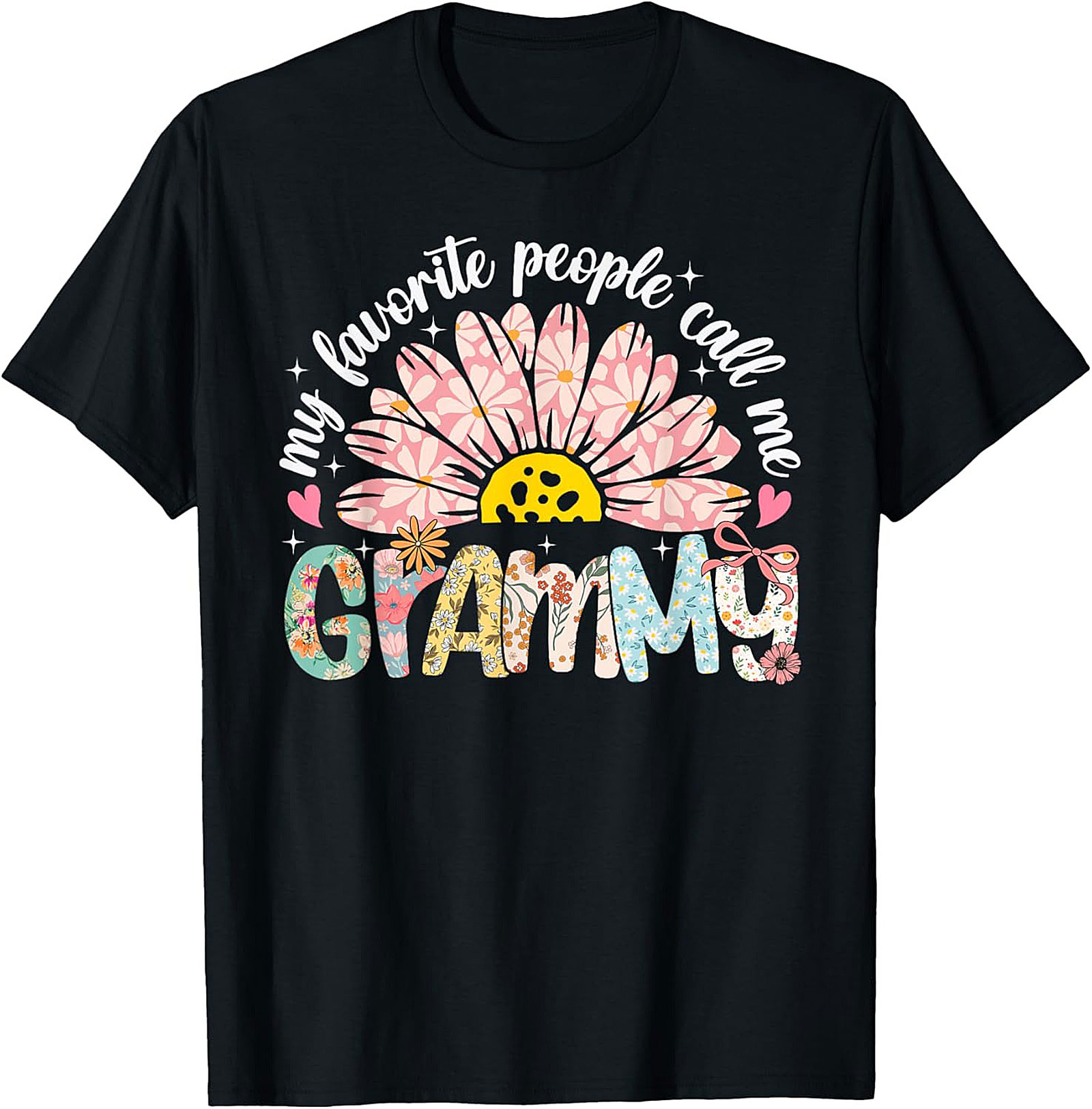 Floral Retro Grammy T-shirt Cute Funny Grandma Tee Gift