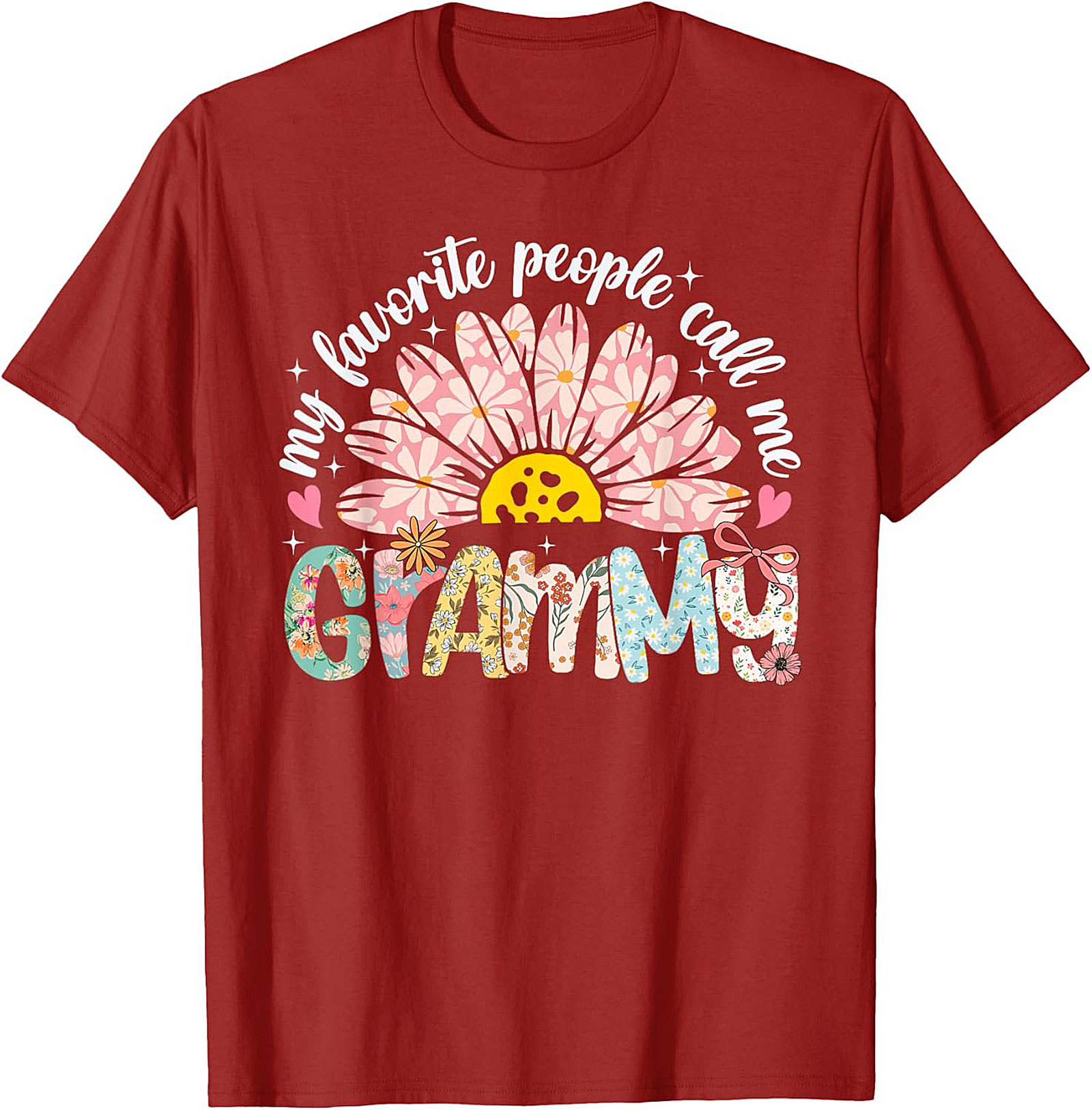 Floral Retro Grammy T-shirt Cute Funny Grandma Tee Gift