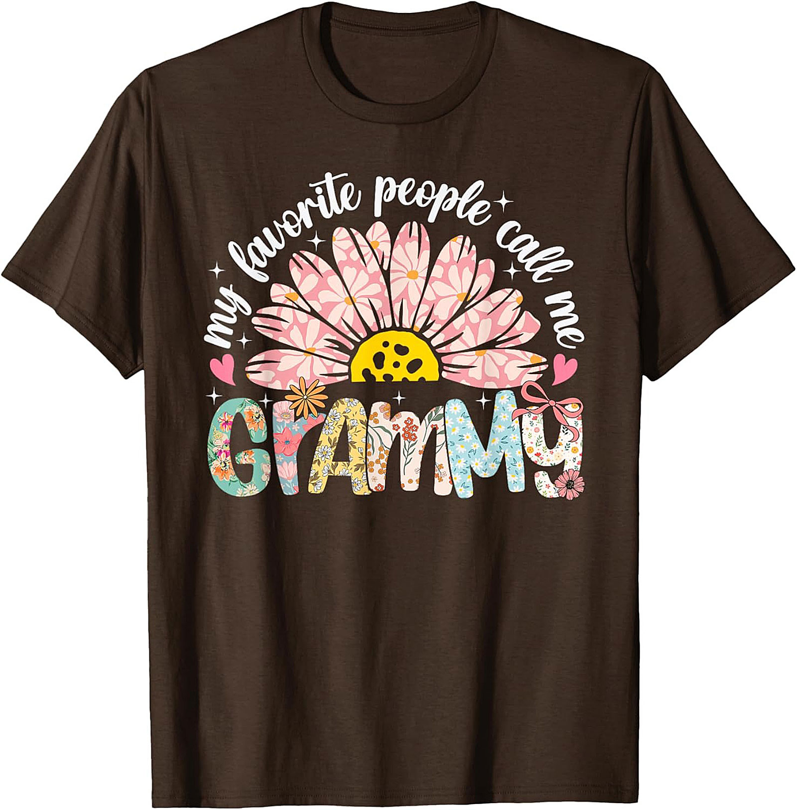 Floral Retro Grammy T-shirt Cute Funny Grandma Tee Gift