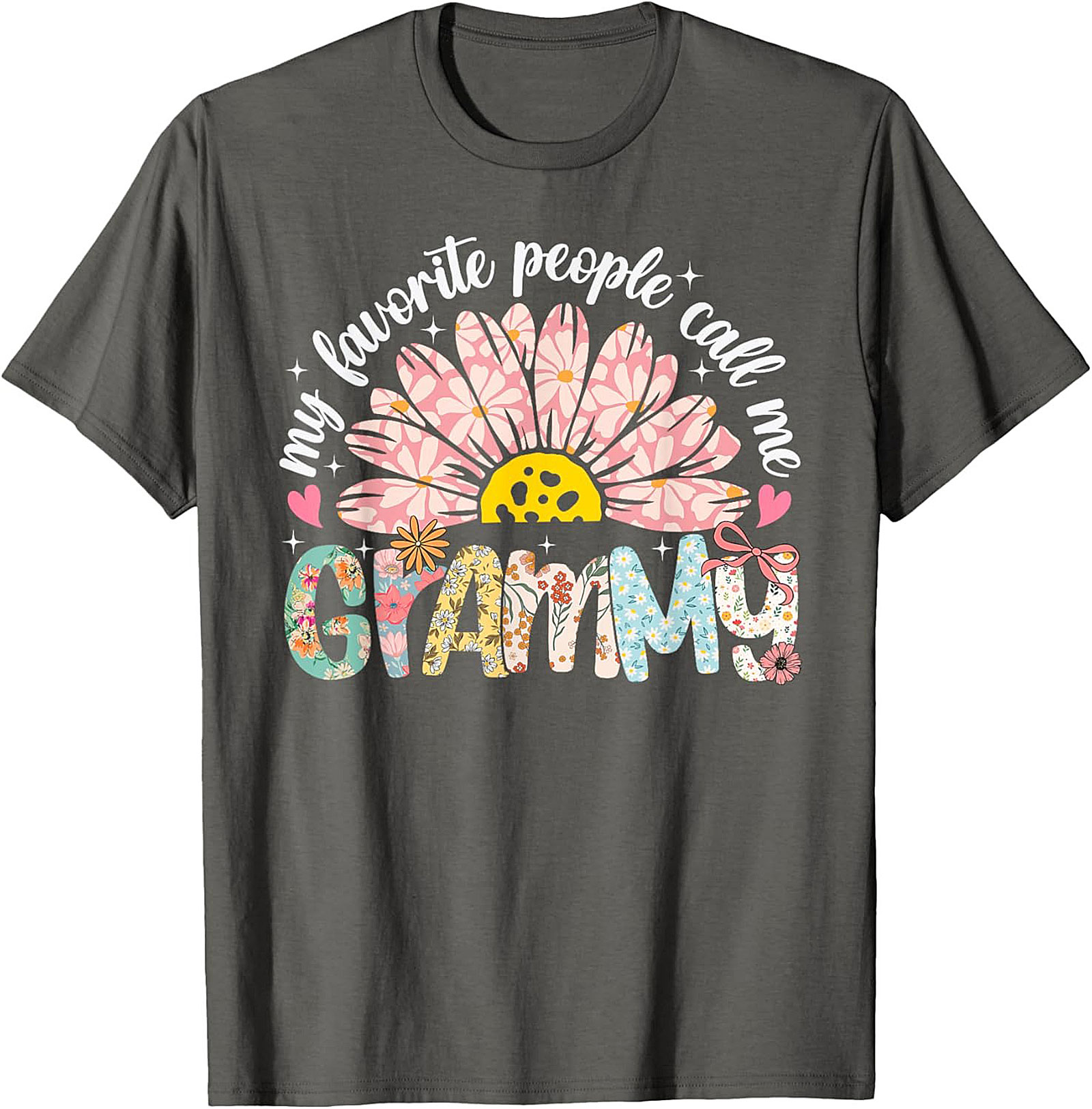 Floral Retro Grammy T-shirt Cute Funny Grandma Tee Gift
