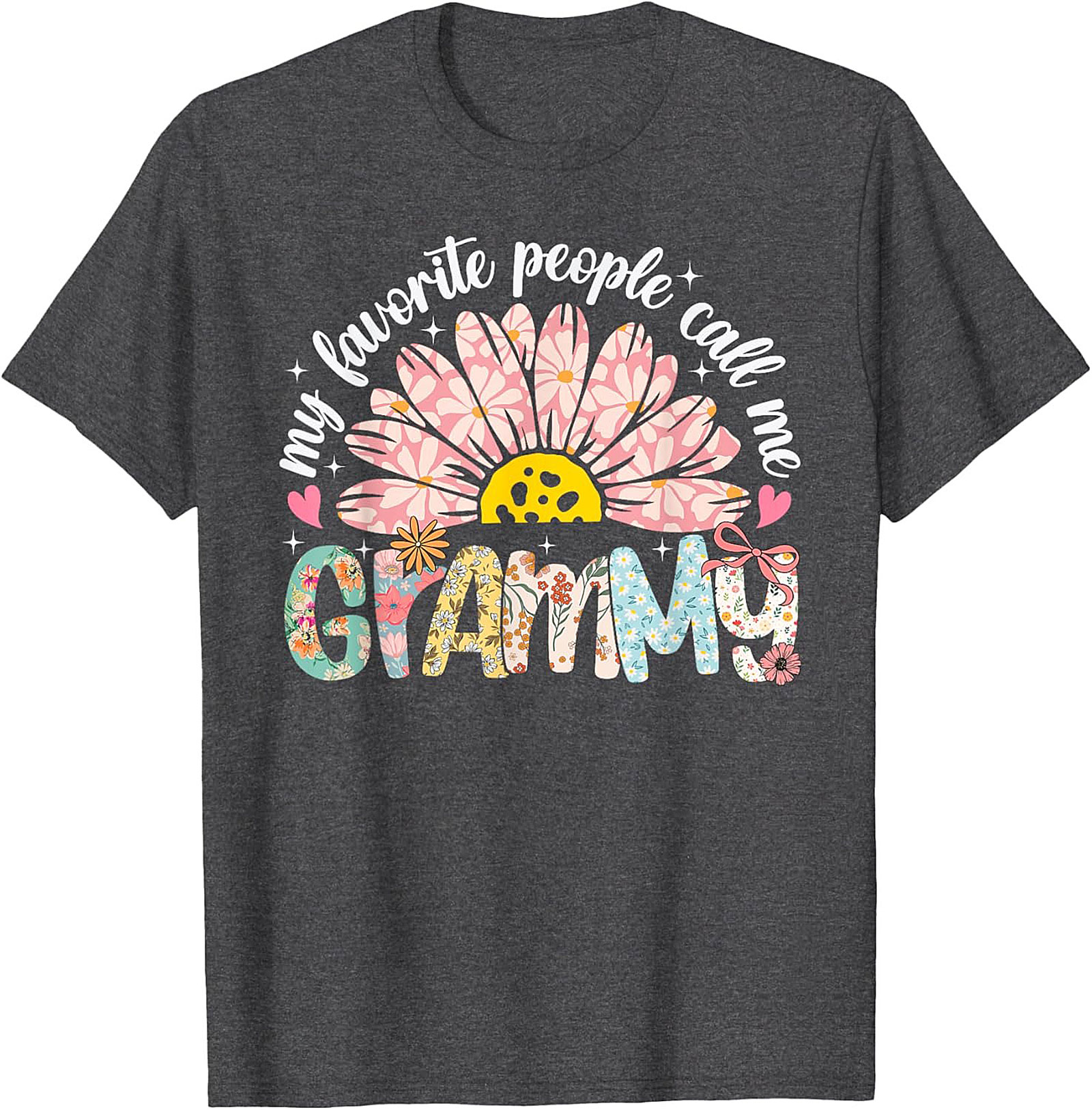 Floral Retro Grammy T-shirt Cute Funny Grandma Tee Gift