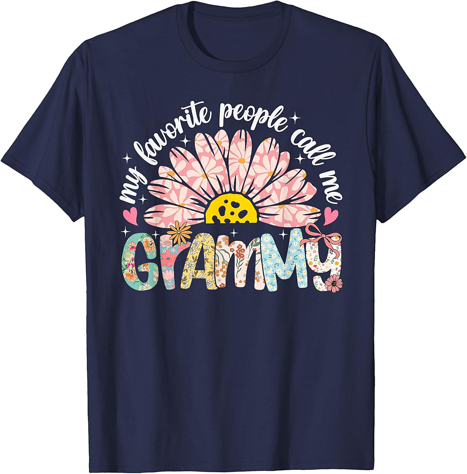 Floral Retro Grammy T-shirt Cute Funny Grandma Tee Gift