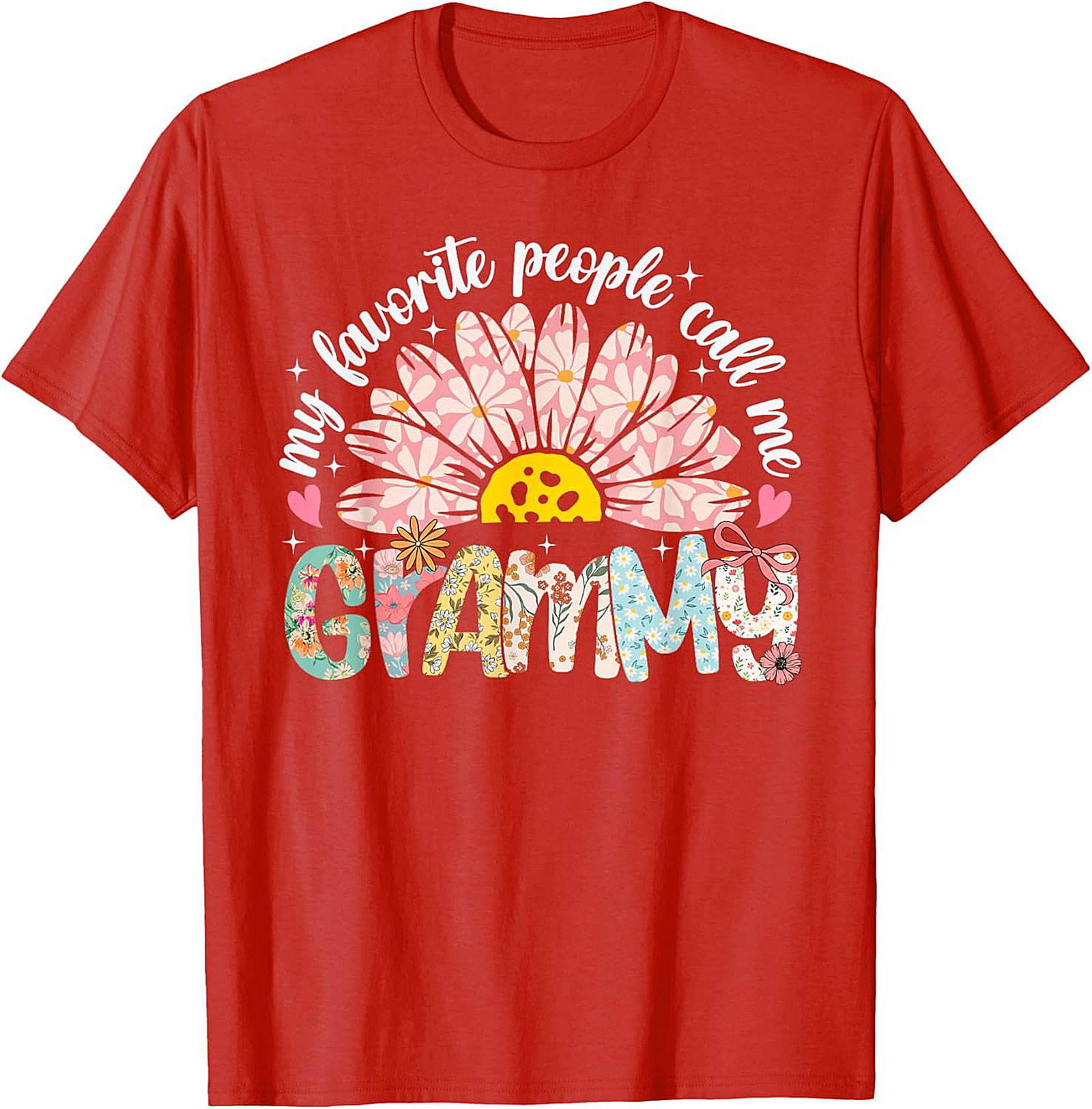 Floral Retro Grammy T-shirt Cute Funny Grandma Tee Gift
