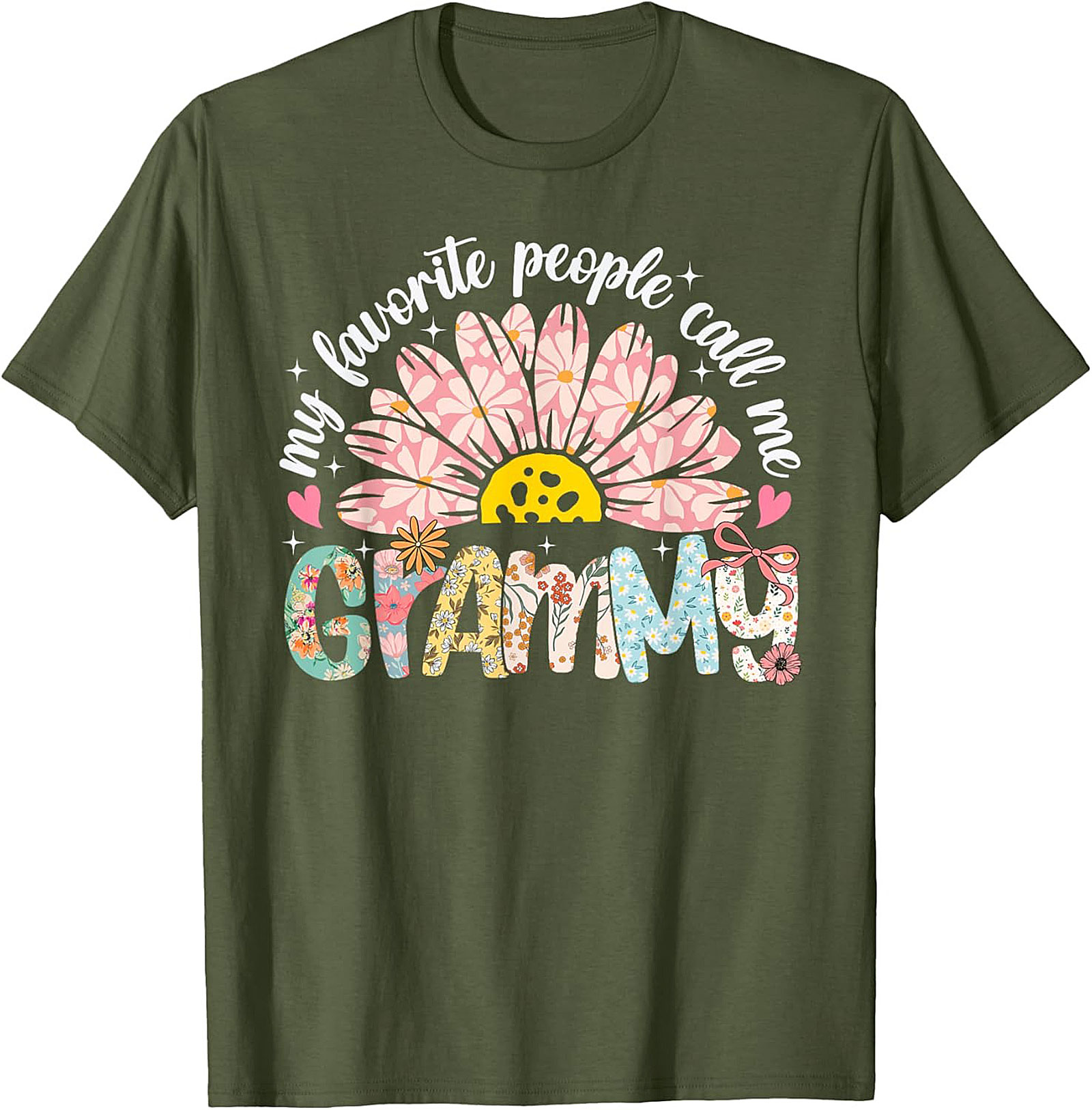 Floral Retro Grammy T-shirt Cute Funny Grandma Tee Gift