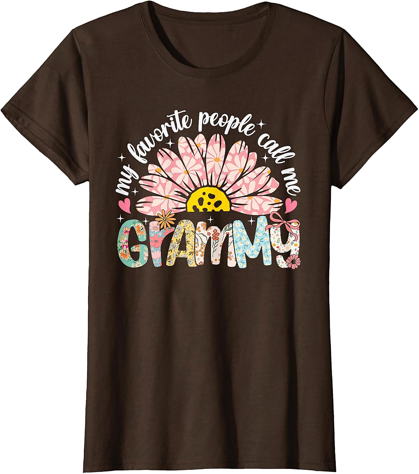 Floral Retro Grammy T-shirt Cute Funny Grandma Tee Gift