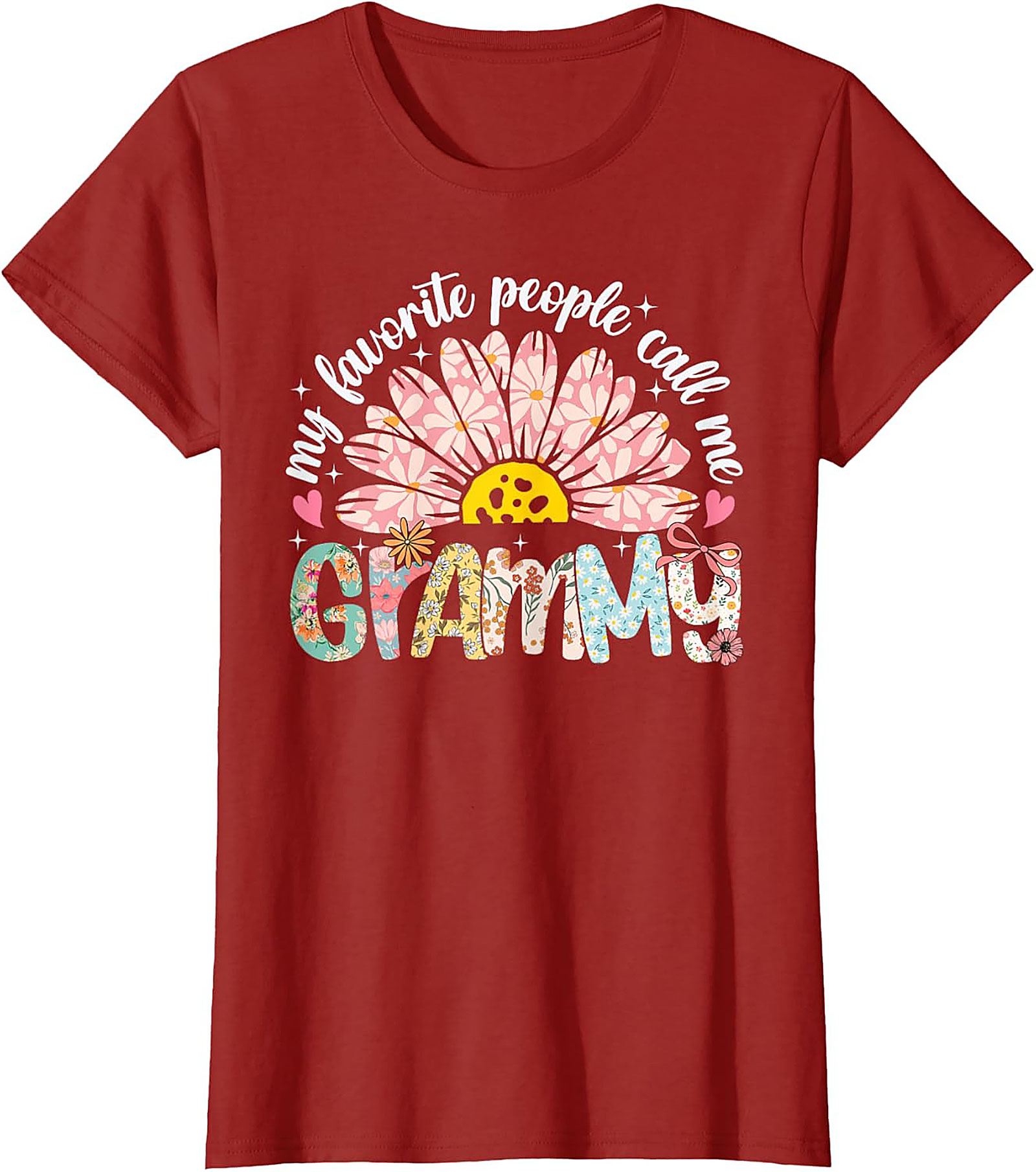 Floral Retro Grammy T-shirt Cute Funny Grandma Tee Gift