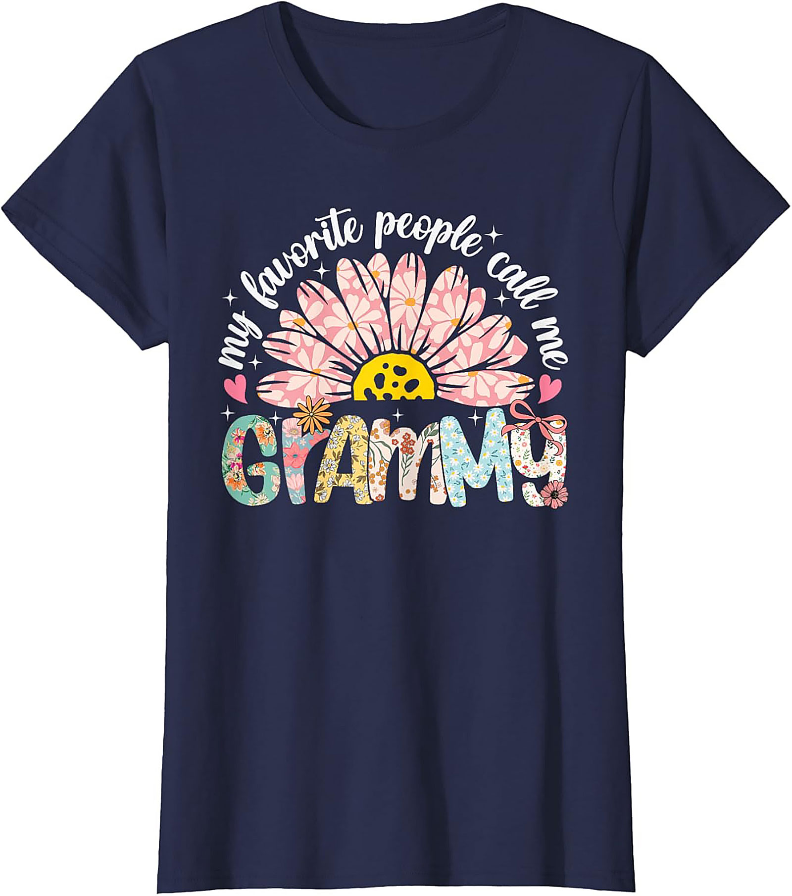 Floral Retro Grammy T-shirt Cute Funny Grandma Tee Gift
