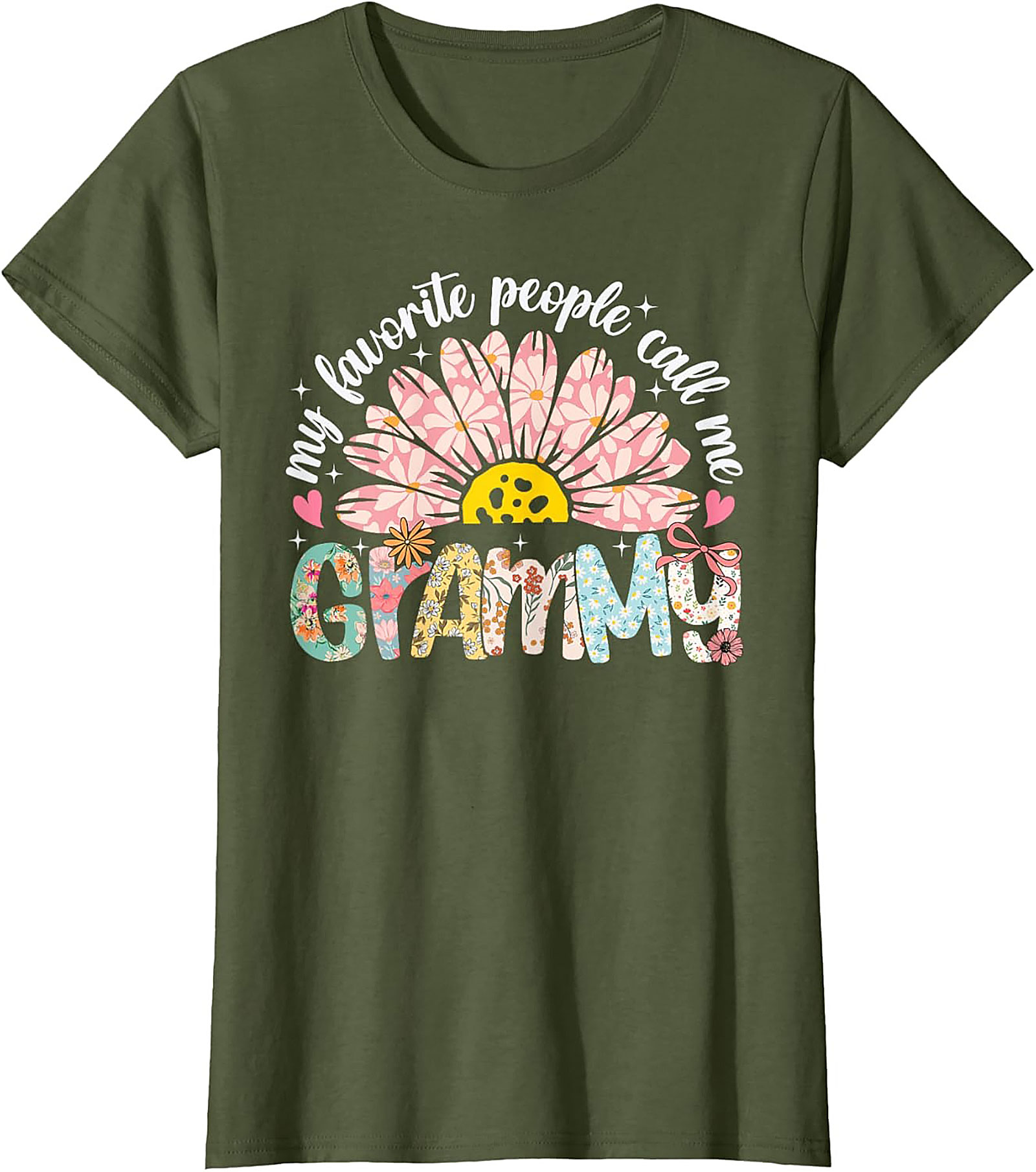 Floral Retro Grammy T-shirt Cute Funny Grandma Tee Gift