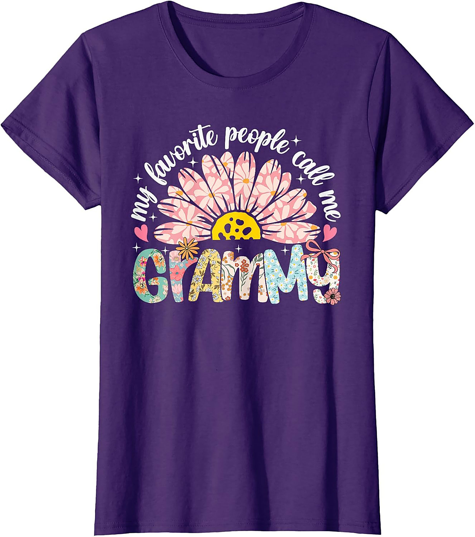 Floral Retro Grammy T-shirt Cute Funny Grandma Tee Gift