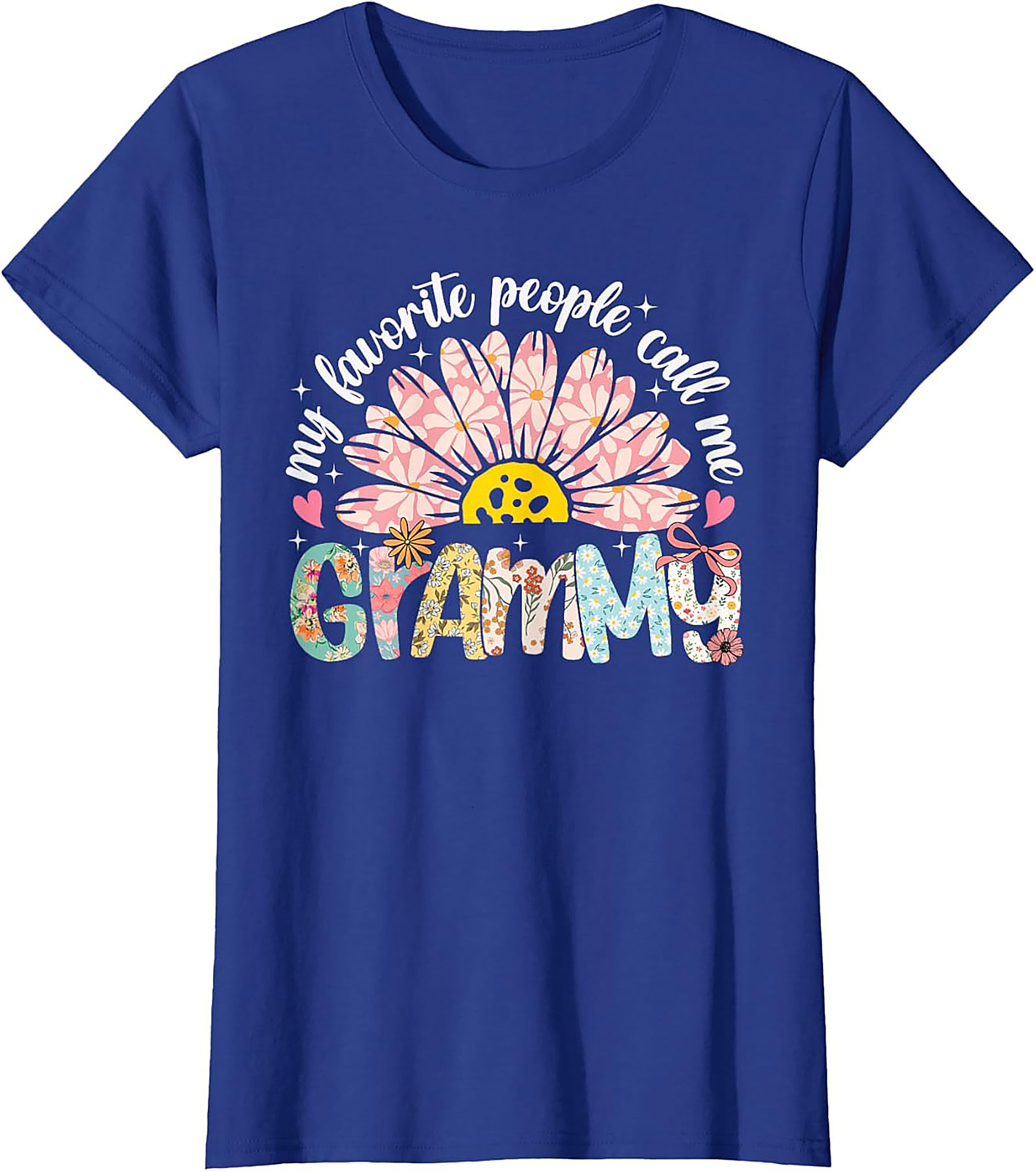 Floral Retro Grammy T-shirt Cute Funny Grandma Tee Gift