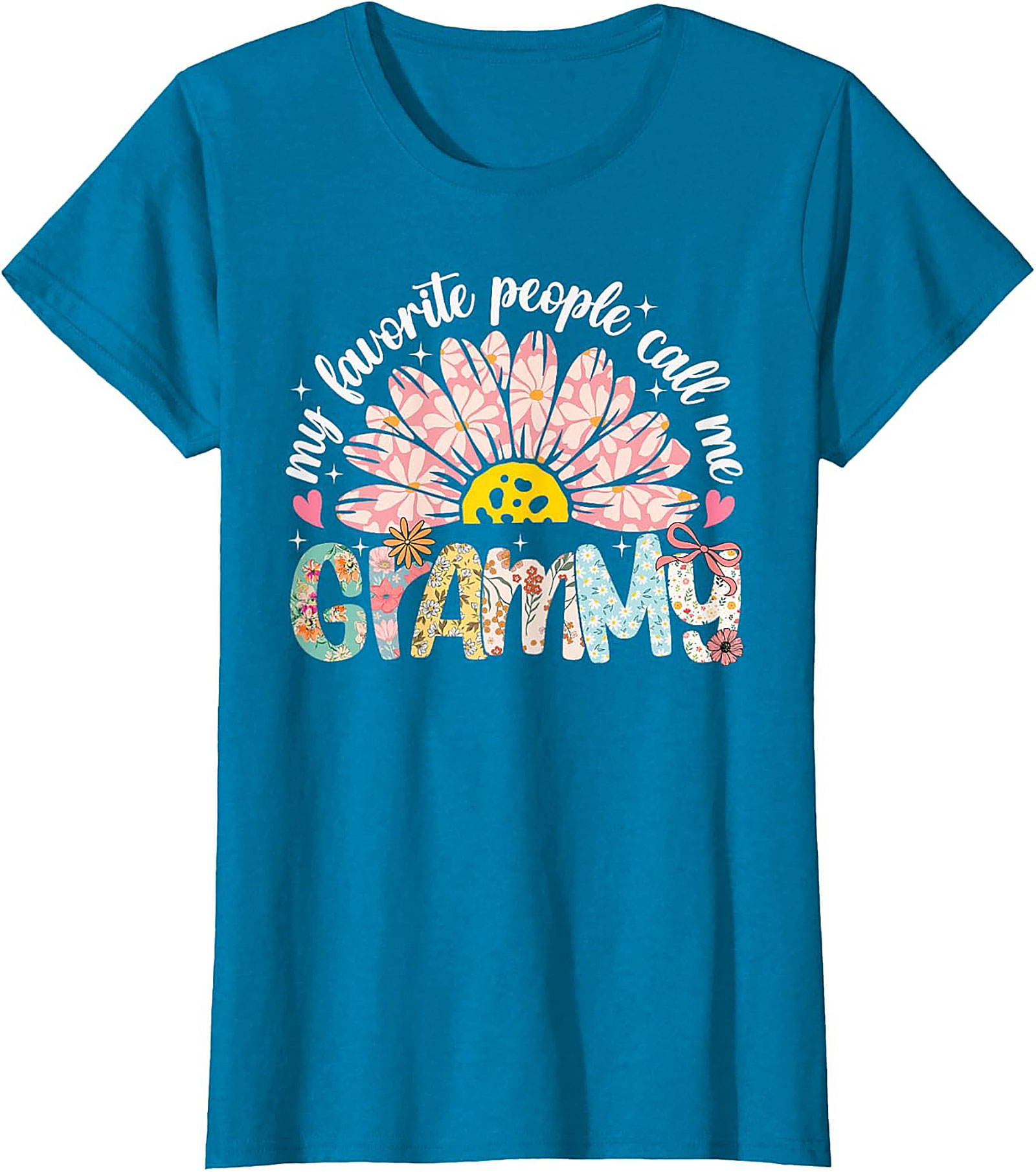 Floral Retro Grammy T-shirt Cute Funny Grandma Tee Gift