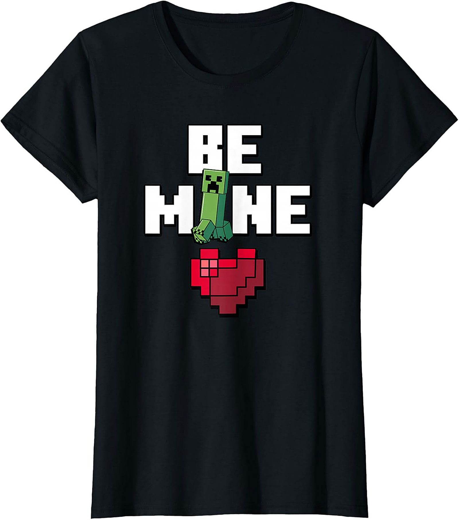 Minecraft Creeper Graphic Tee Funny Gamer Valentine's Shirt