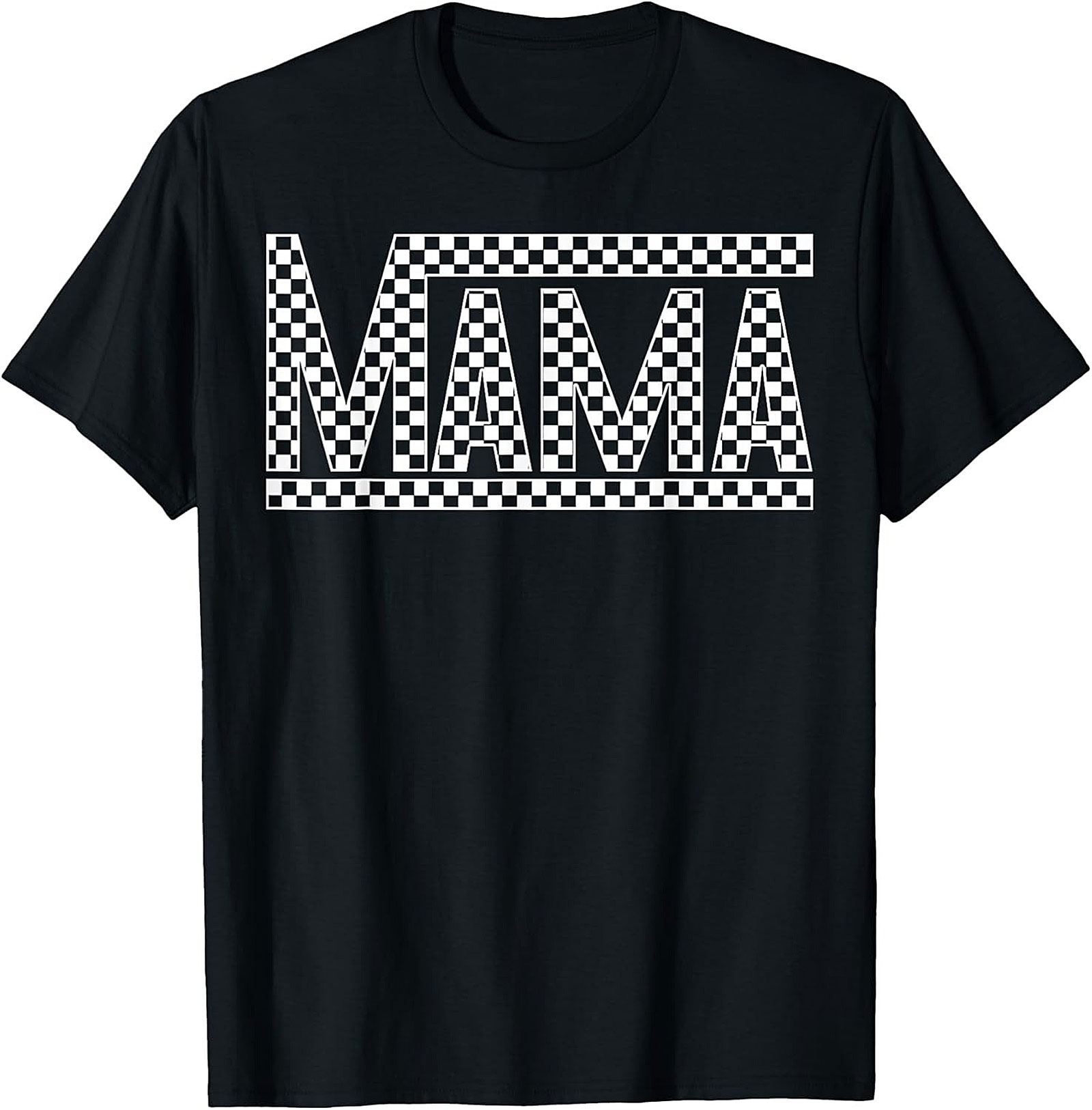 Mama Checkerboard Graphic Tee Soft Cotton Unisex Shirt