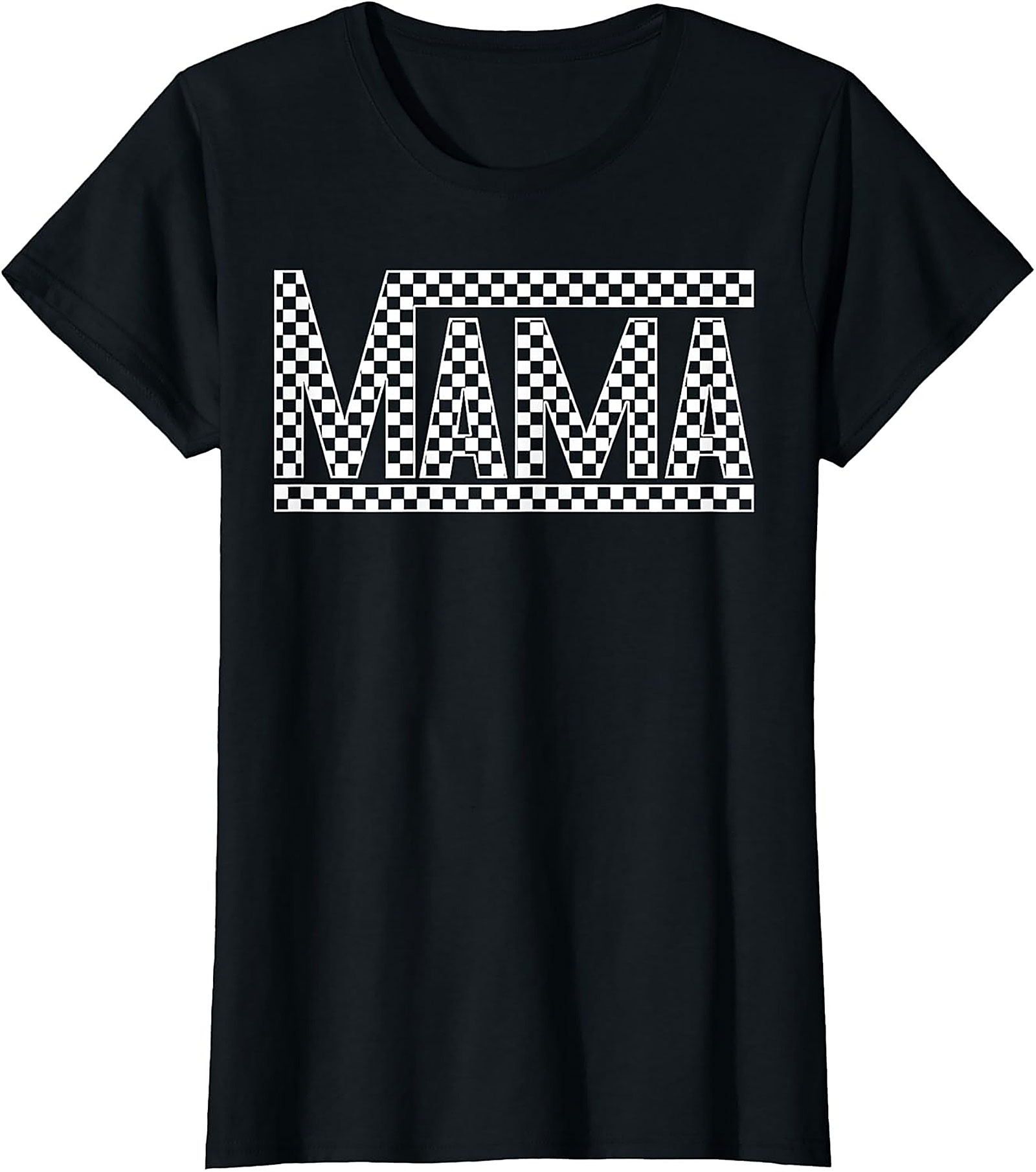 Mama Checkerboard Graphic Tee Soft Cotton Unisex Shirt