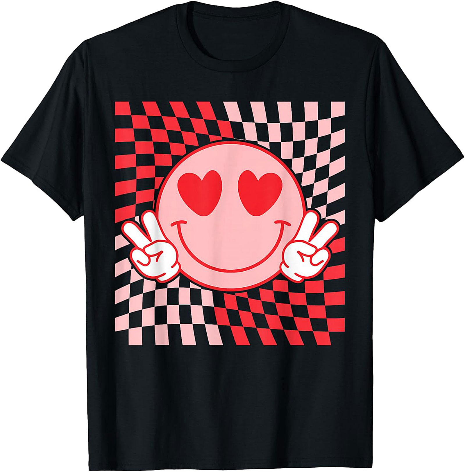 Aesthetic Smiley Face Heart Eyes Retro Graphic Tee