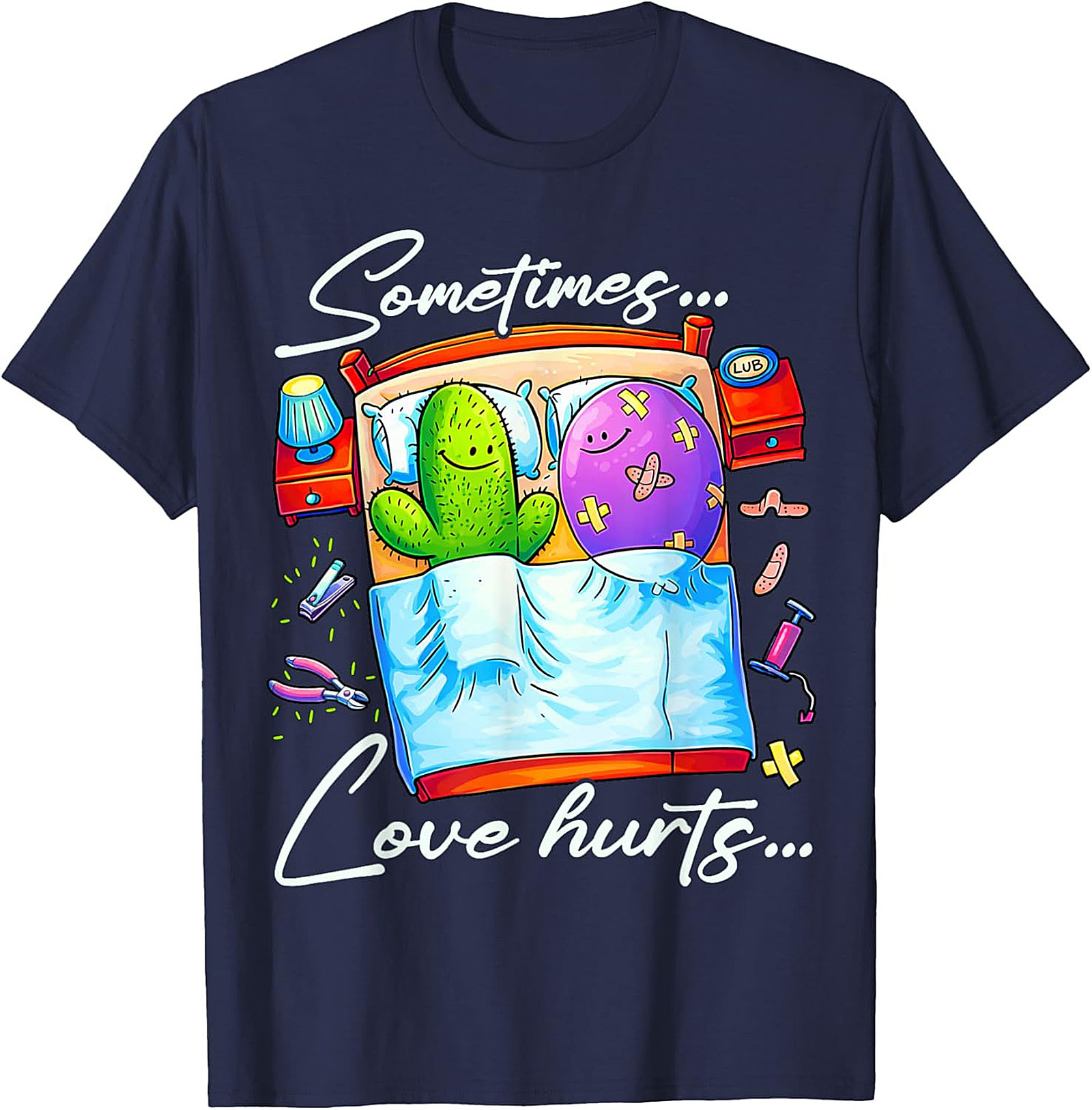 Funny Cactus Love Hurts T-shirt Prickly Relationship Tee