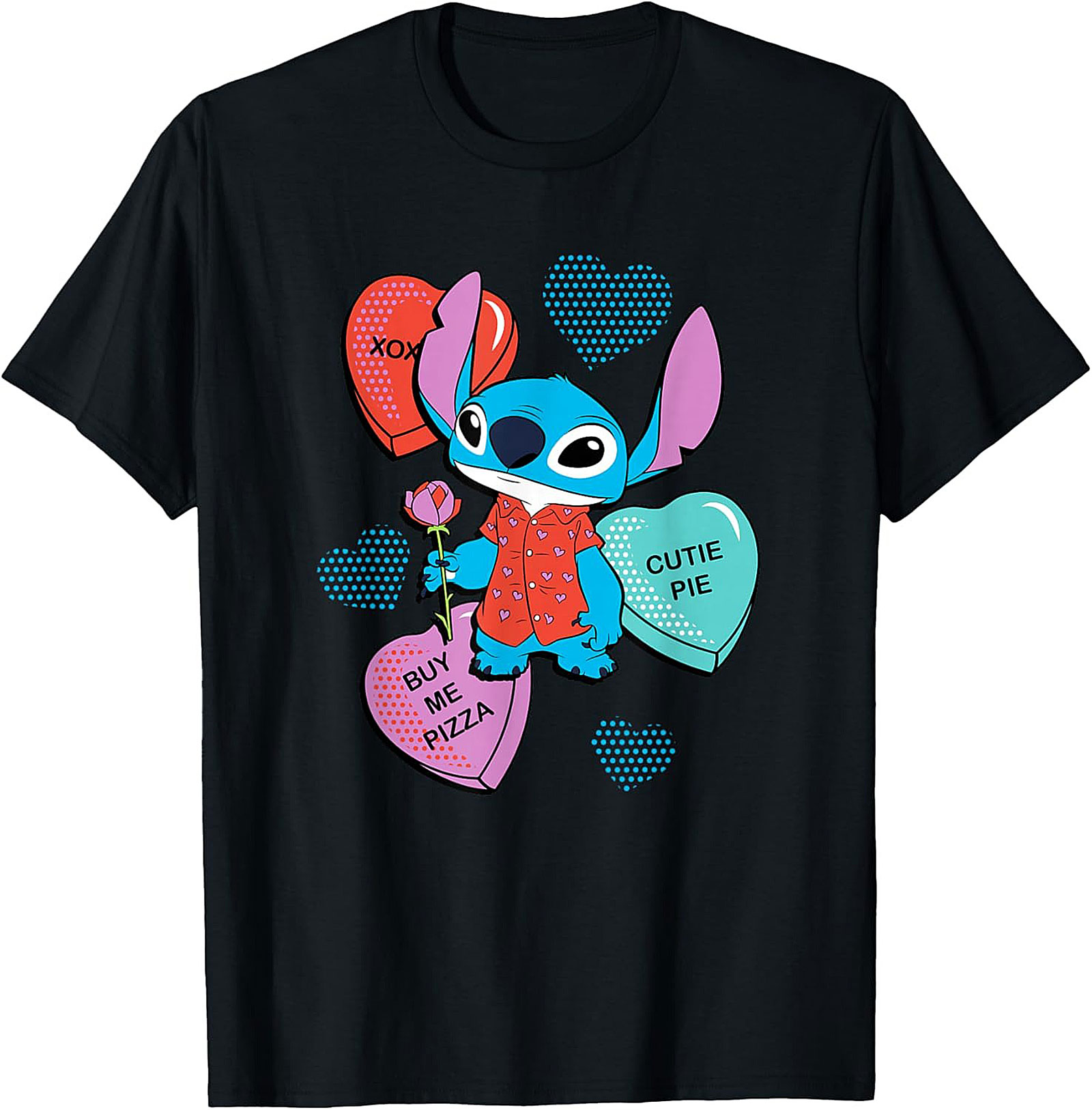 Stitch Valentine's Graphic Tee Funny Unisex Shirt