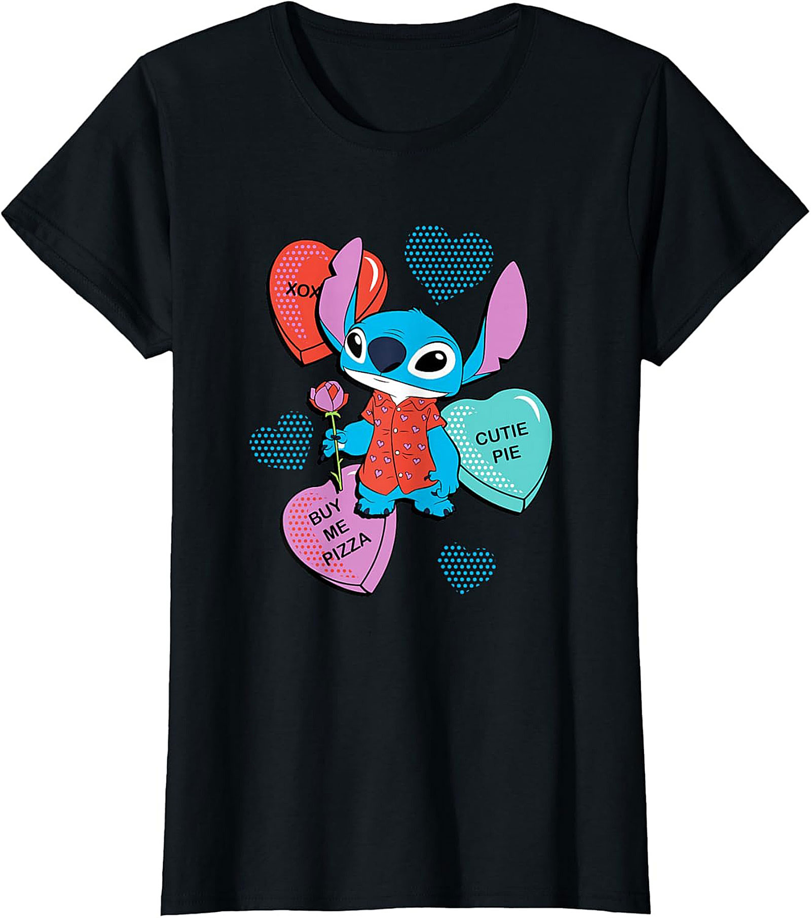 Stitch Valentine's Graphic Tee Funny Unisex Shirt