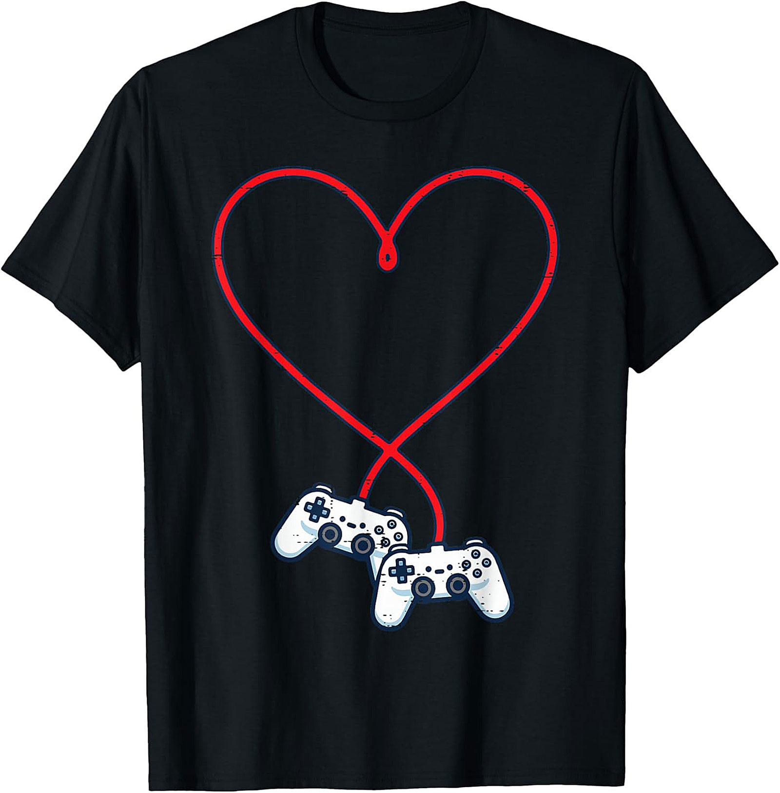 Gamer Couple T-shirt Controller Heart Graphic Tee Gift