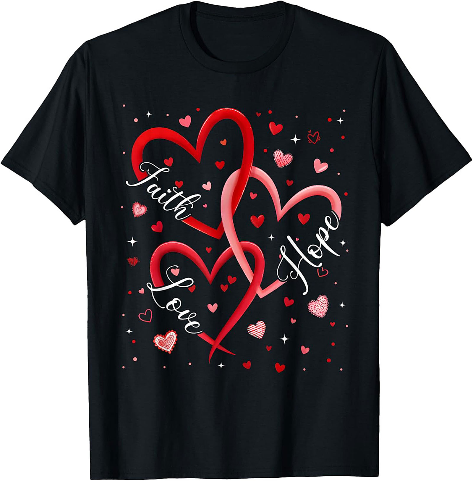 Faith Hope Love T-shirt Christian Graphic Tee Soft Cotton