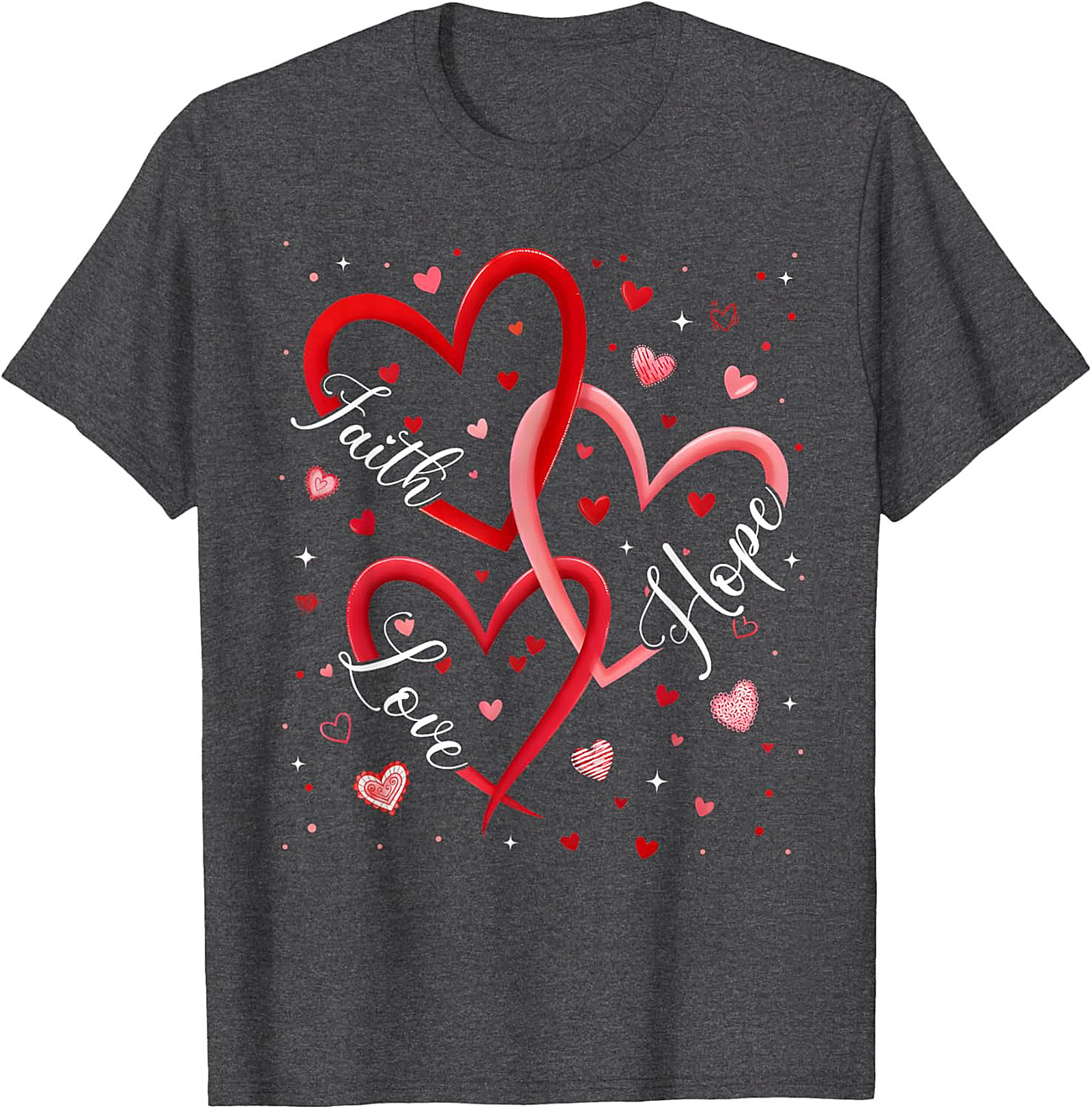 Faith Hope Love T-shirt Christian Graphic Tee Soft Cotton