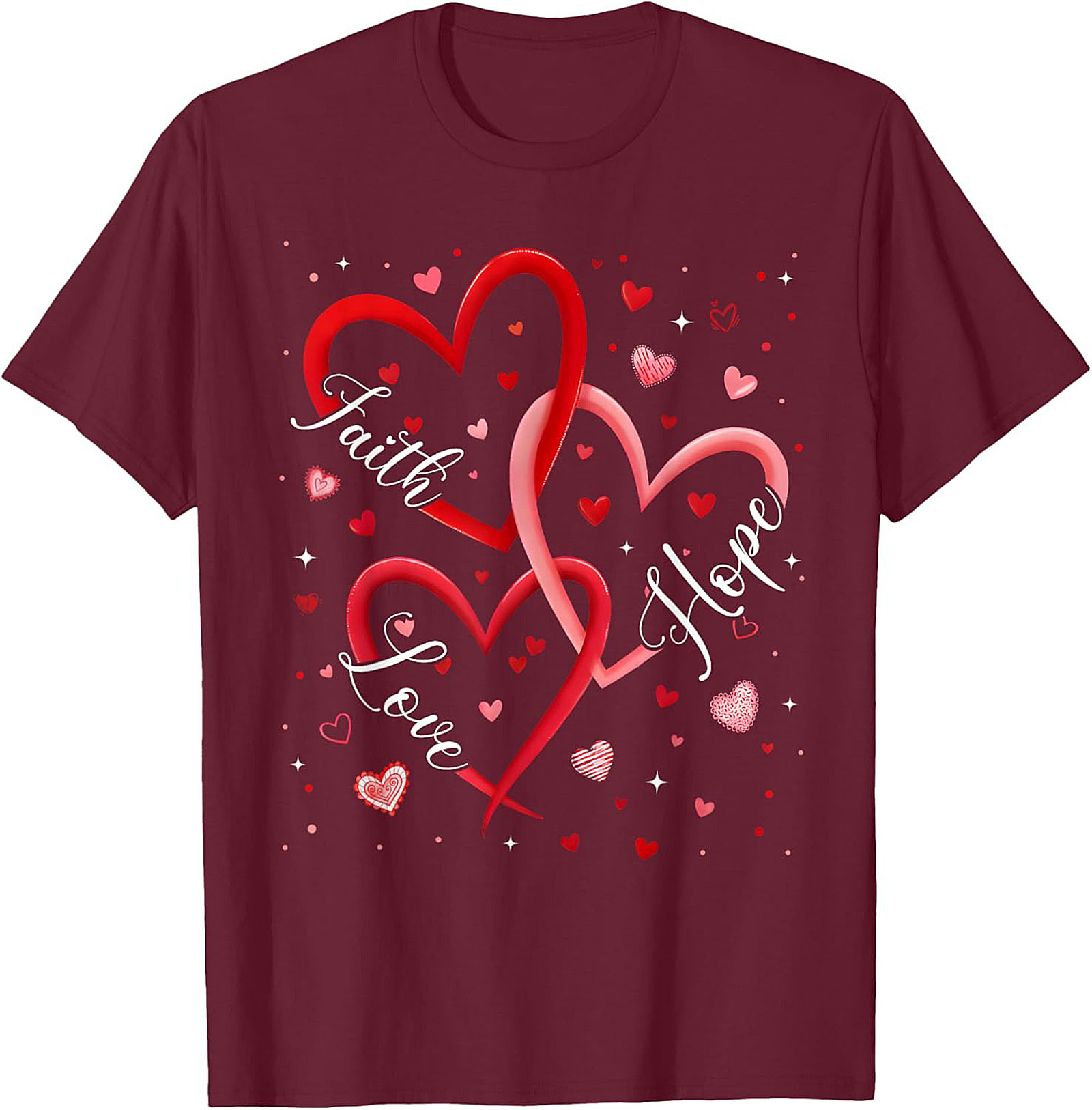 Faith Hope Love T-shirt Christian Graphic Tee Soft Cotton