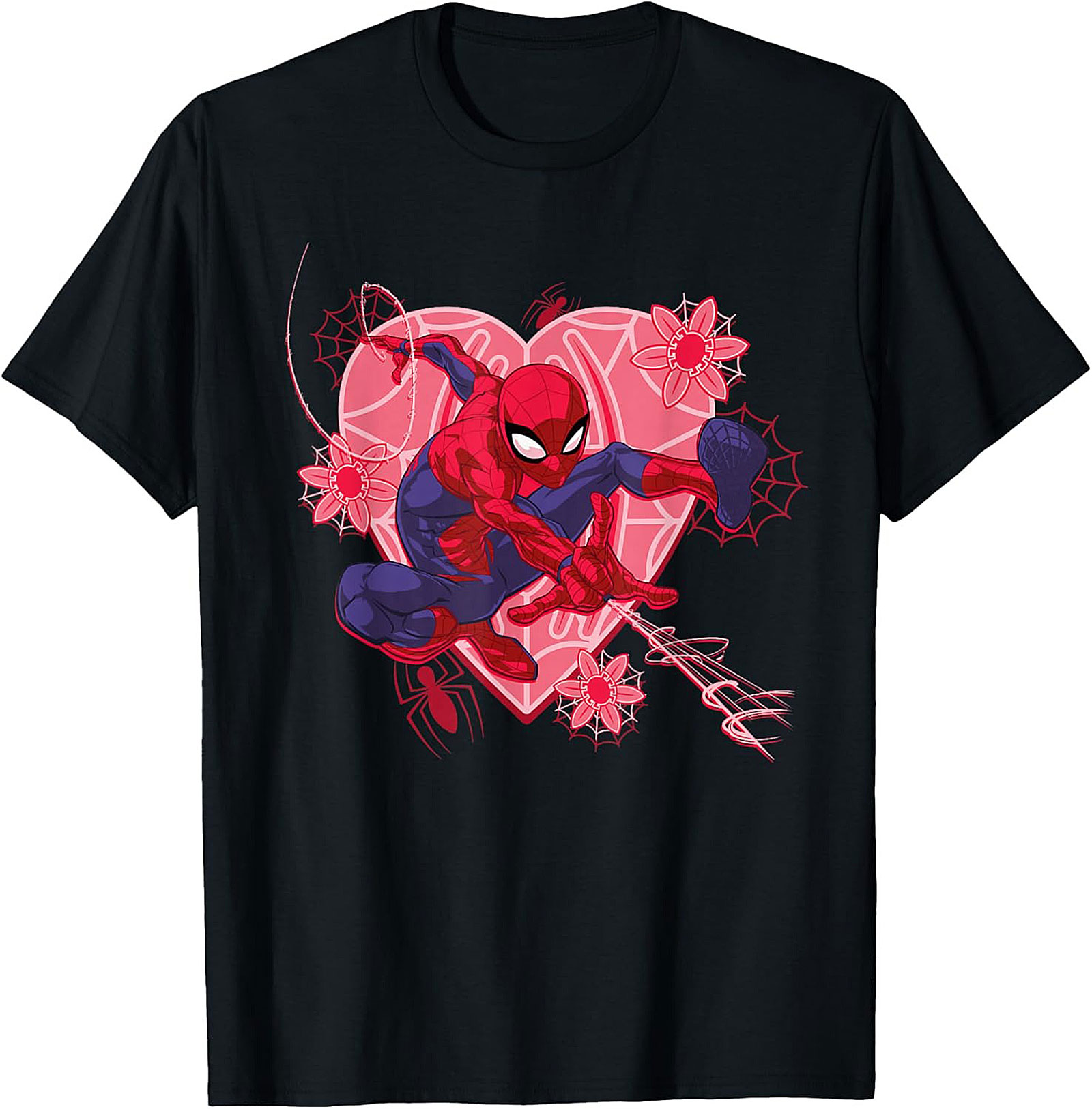 Spider-Man Heart Graphic Tee Cute Marvel Unisex Shirt