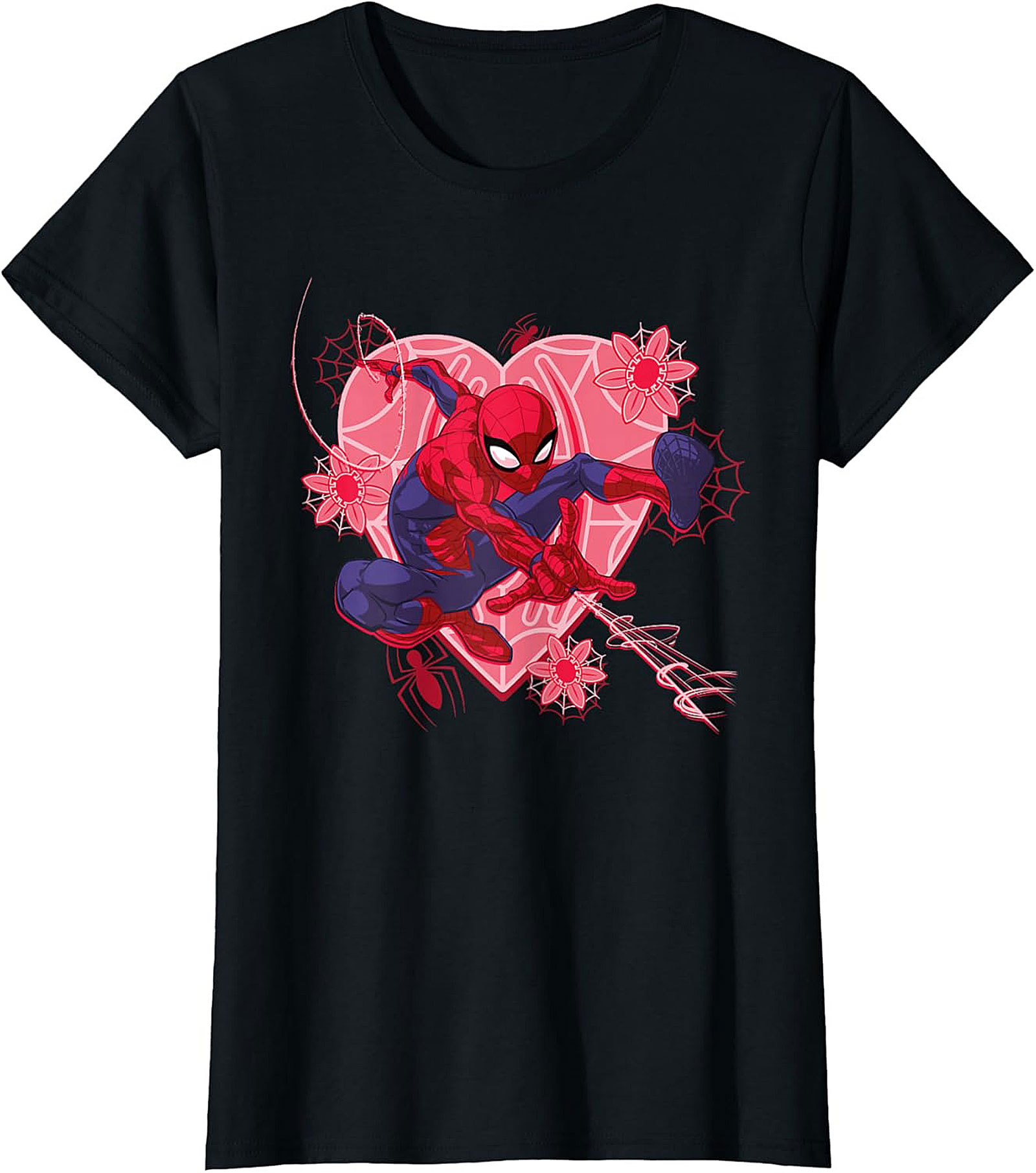Spider-Man Heart Graphic Tee Cute Marvel Unisex Shirt