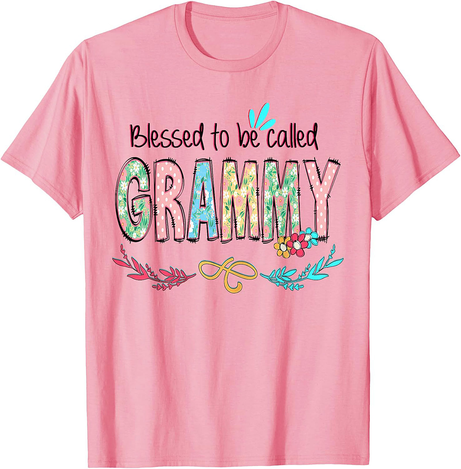 Blessed Grammy T-shirt Floral Grandma Graphic Tee Gift
