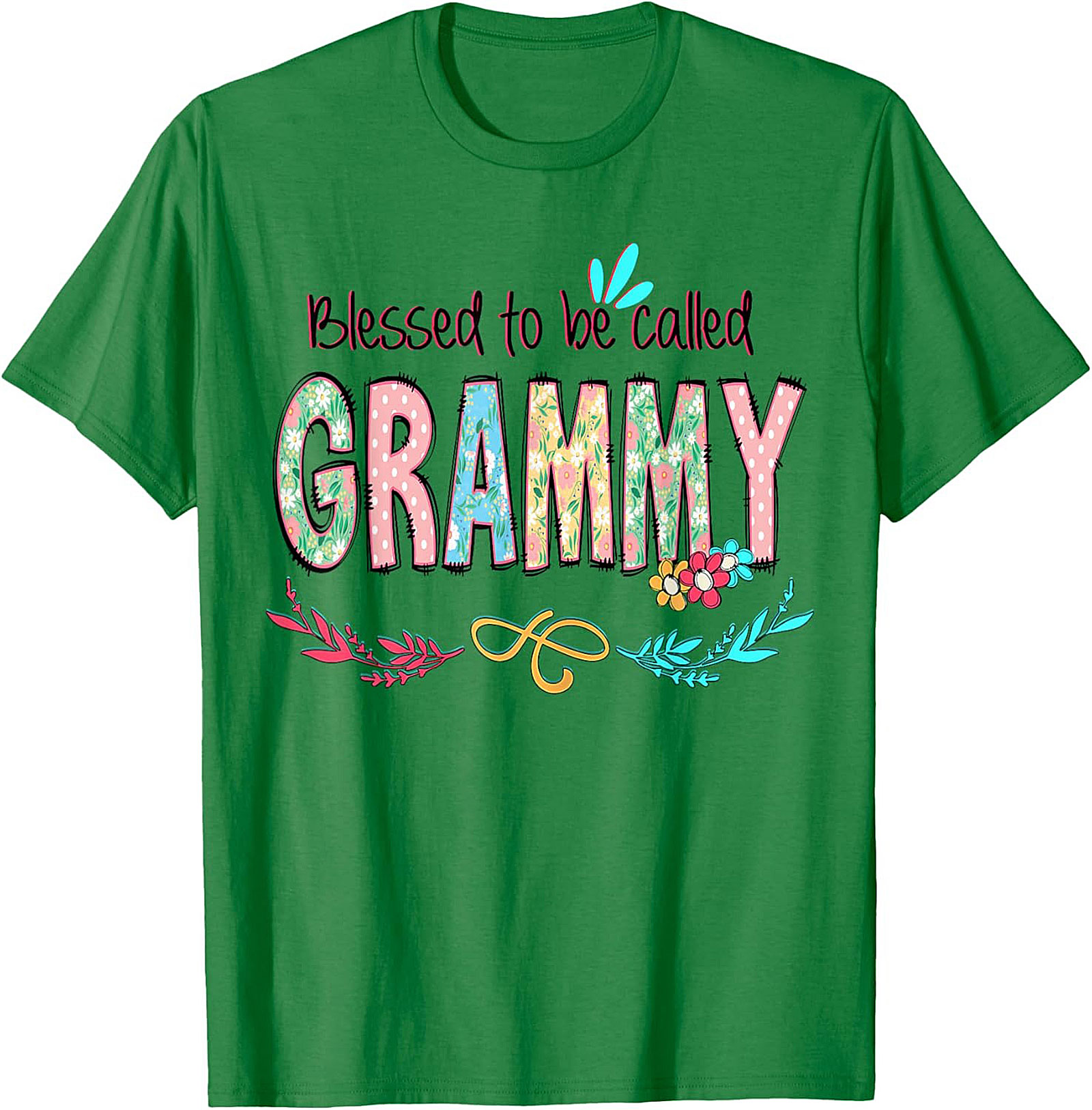 Blessed Grammy T-shirt Floral Grandma Graphic Tee Gift