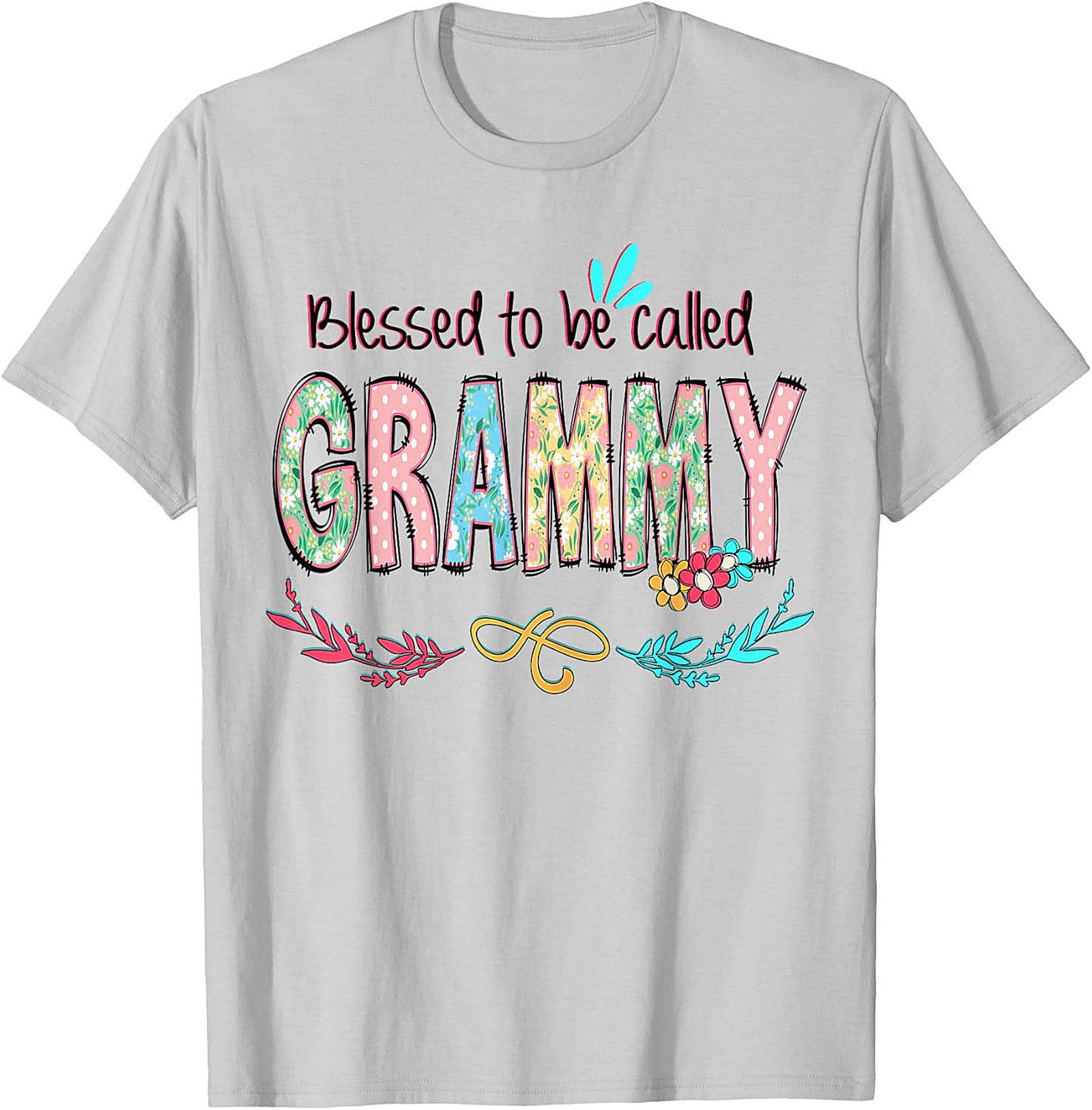 Blessed Grammy T-shirt Floral Grandma Graphic Tee Gift