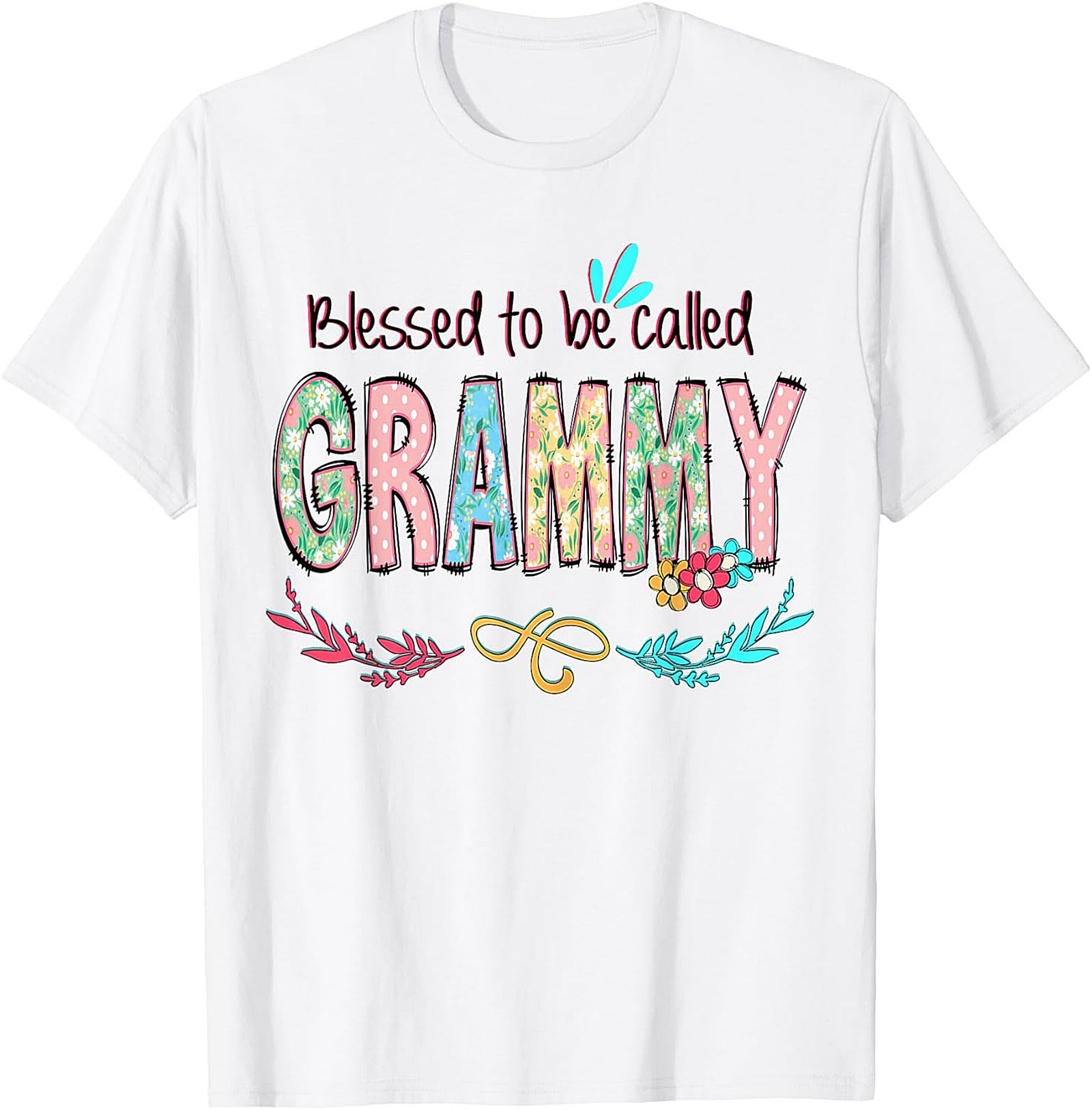 Blessed Grammy T-shirt Floral Grandma Graphic Tee Gift