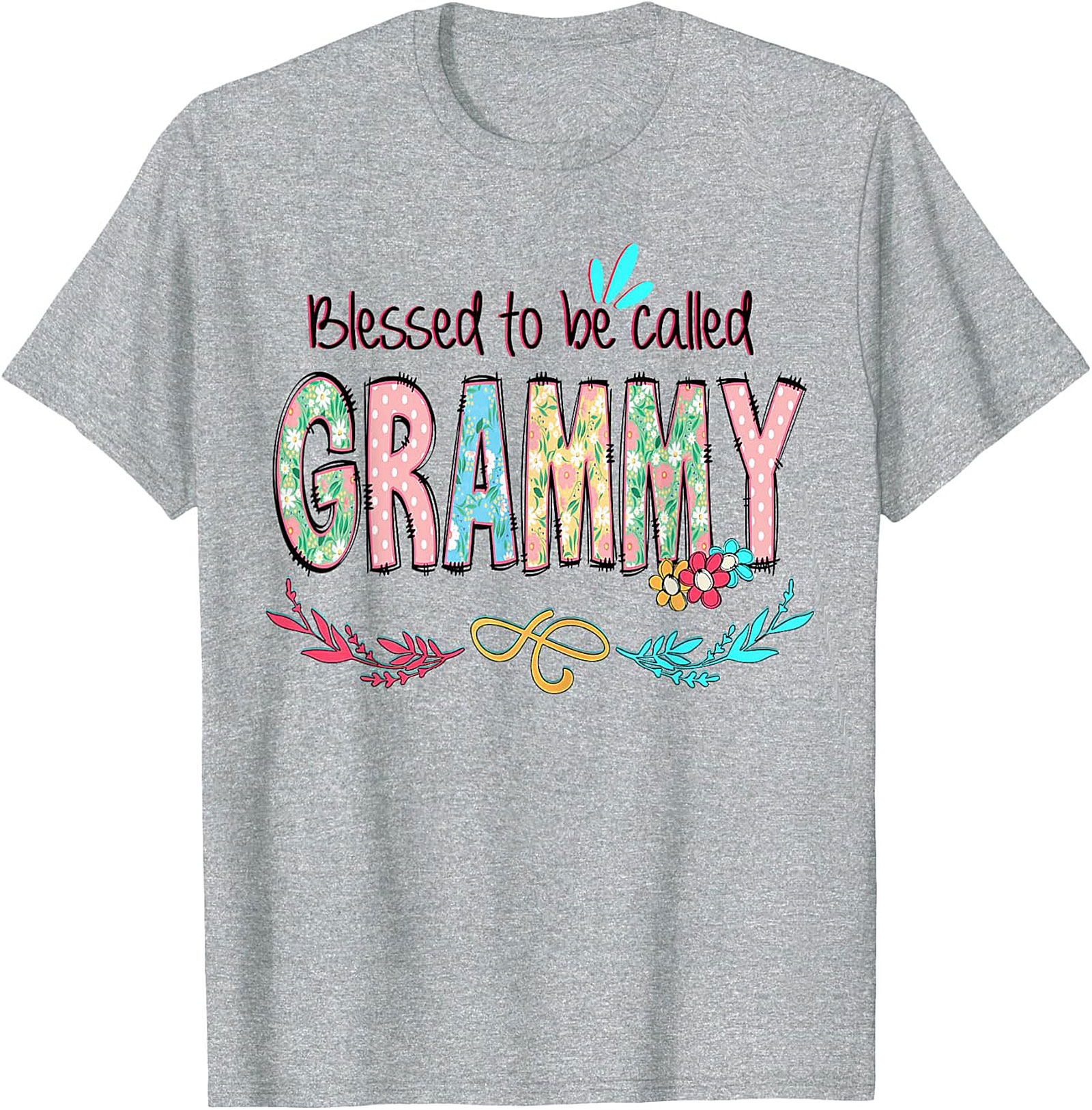 Blessed Grammy T-shirt Floral Grandma Graphic Tee Gift