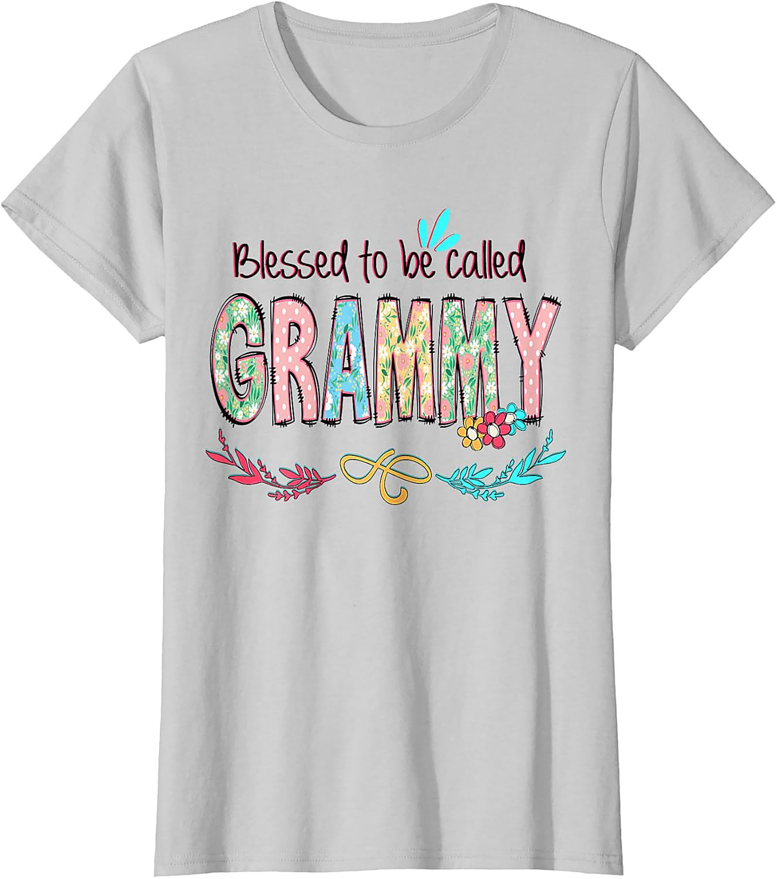 Blessed Grammy T-shirt Floral Grandma Graphic Tee Gift