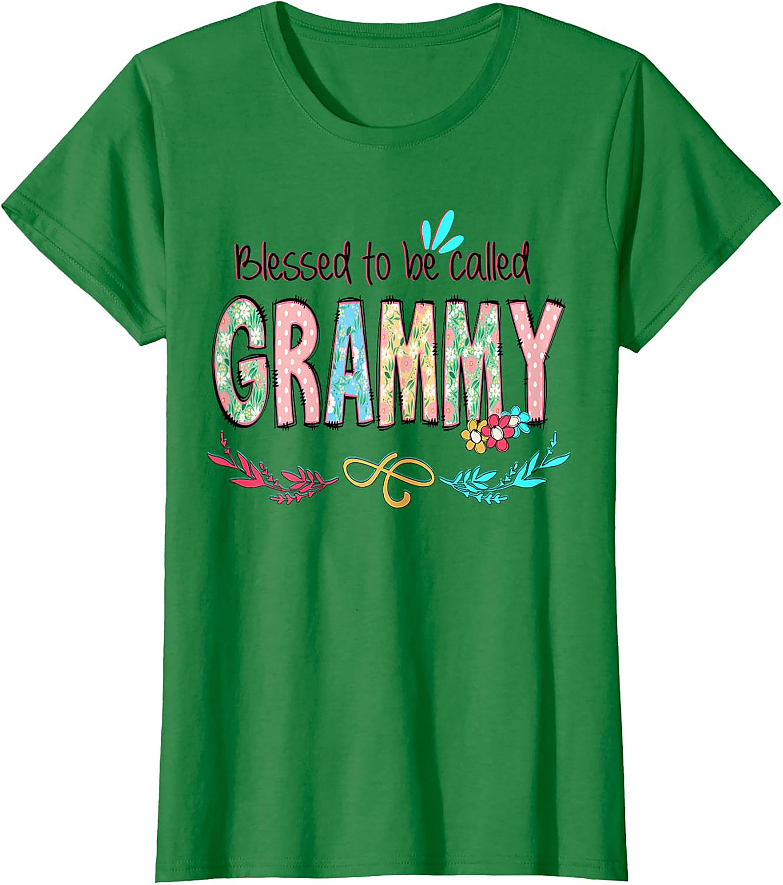 Blessed Grammy T-shirt Floral Grandma Graphic Tee Gift