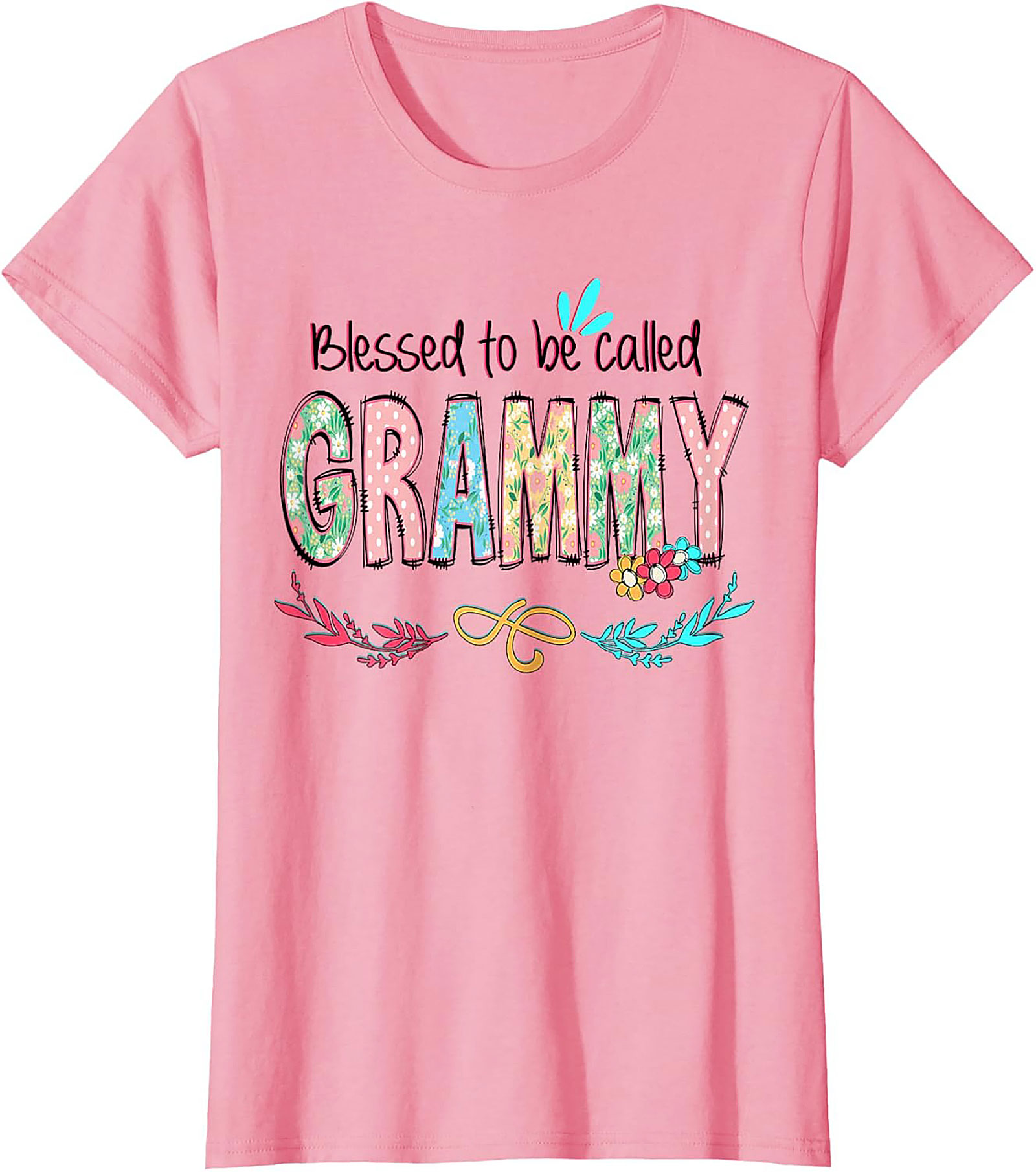 Blessed Grammy T-shirt Floral Grandma Graphic Tee Gift